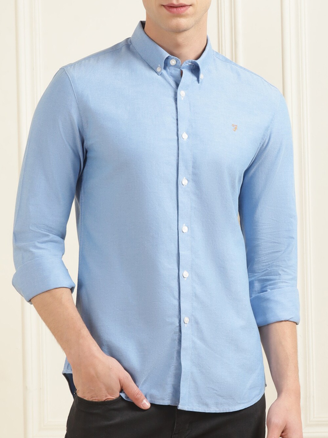 

Farah Button Down Collar Cotton Casual Shirt, Blue