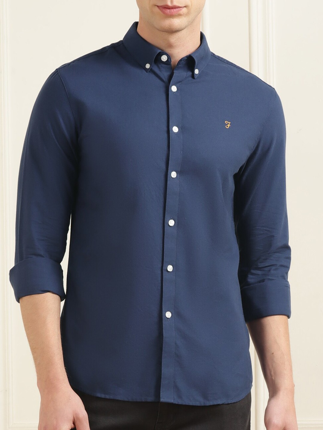 

Farah Button Down Collar Cotton Casual Shirt, Navy blue