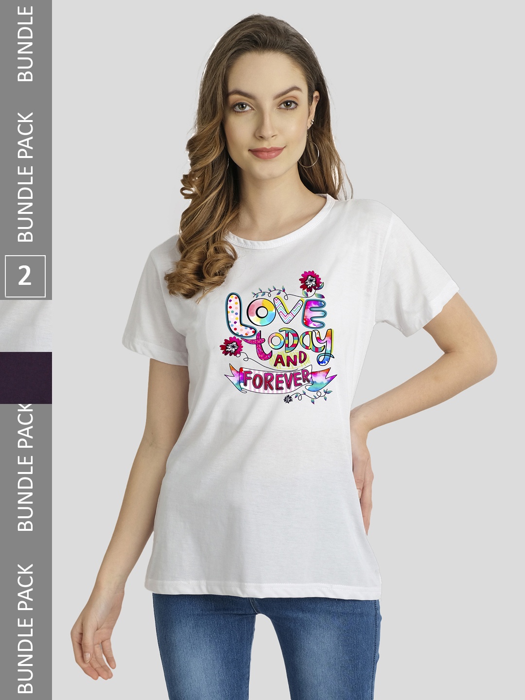 

CHOZI Pack Of 2 Printed Bio Finish Running Cotton T-shirt, Purple