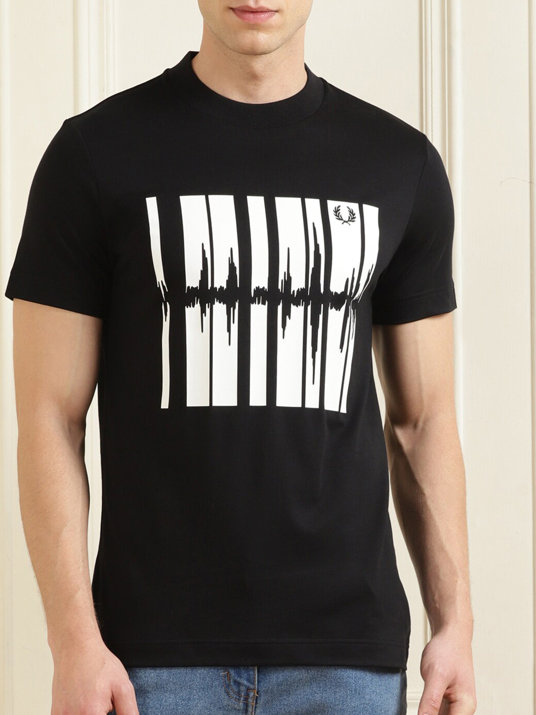 

Fred Perry Graphic Printed Cotton T-shirt, Black
