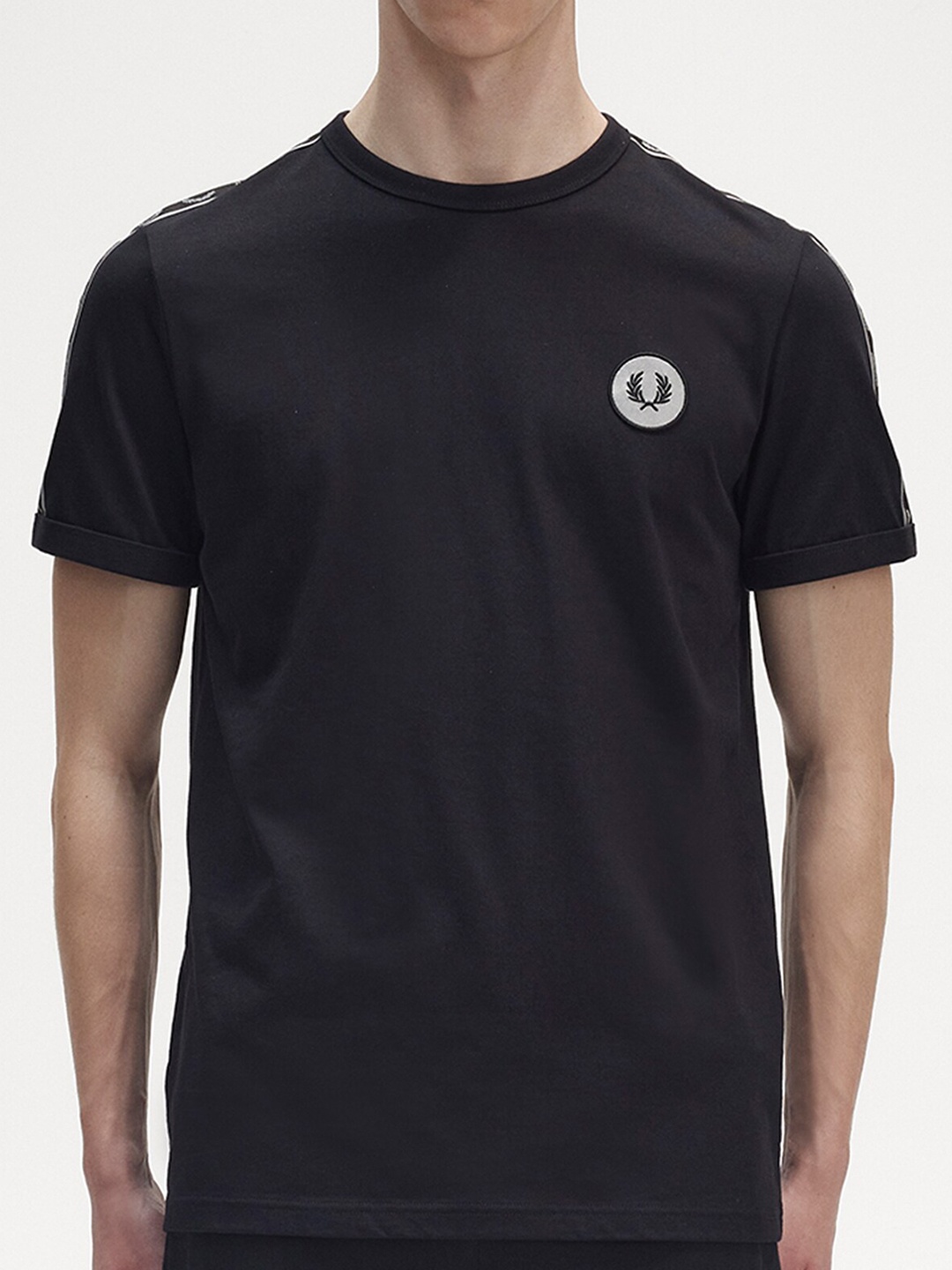

Fred Perry Round Neck Short Sleeves Cotton T-shirt, Black