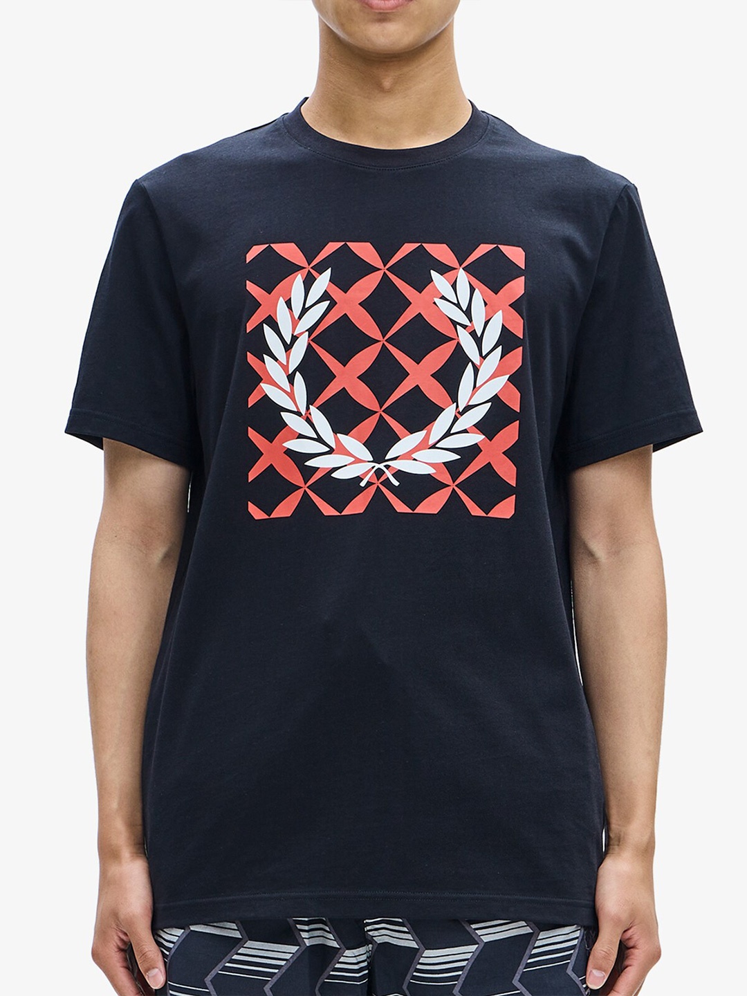 

Fred Perry Graphic Printed Cotton T-shirt, Black