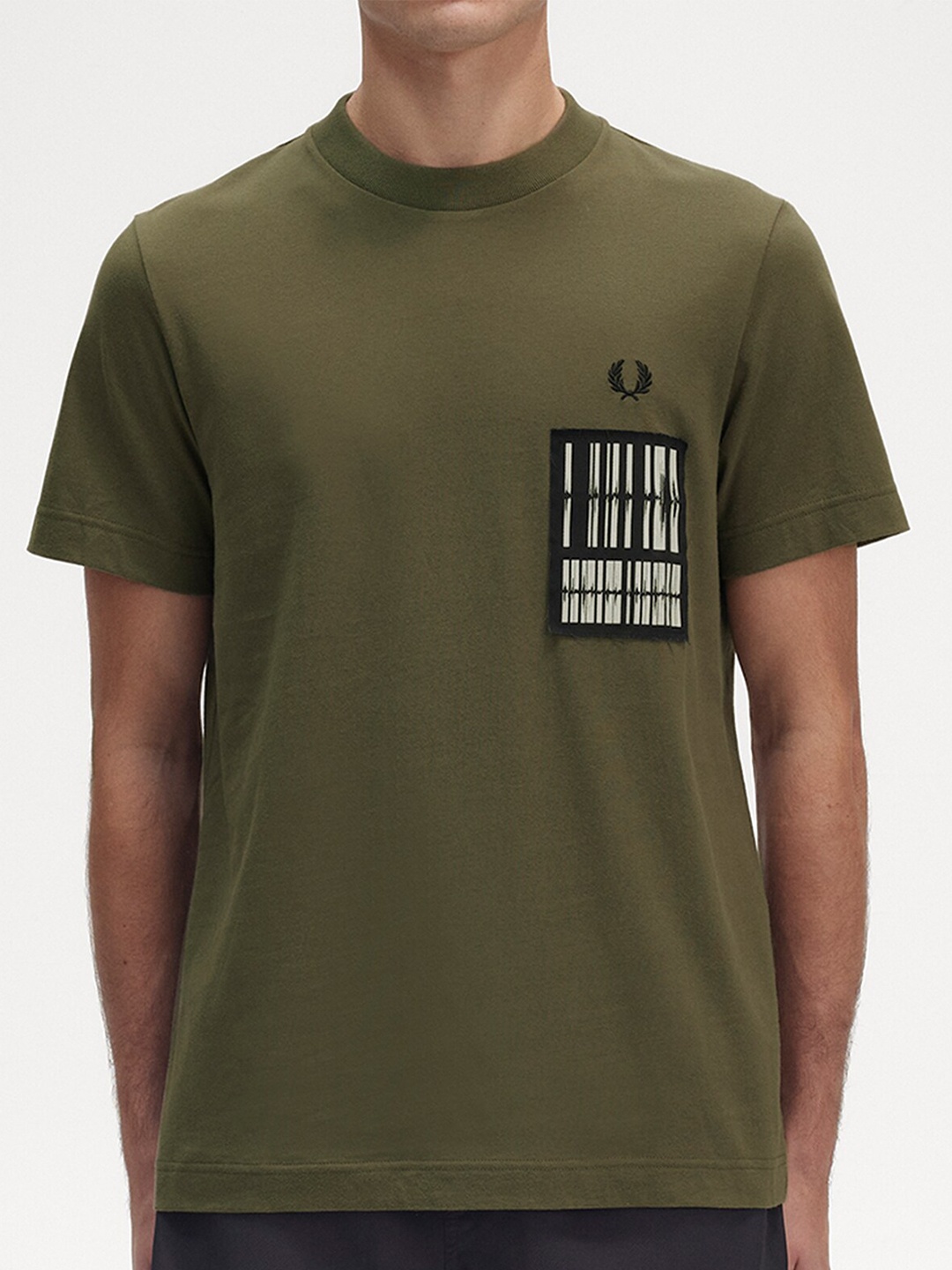 

Fred Perry Printed Chest Applique Cotton T-shirt, Olive