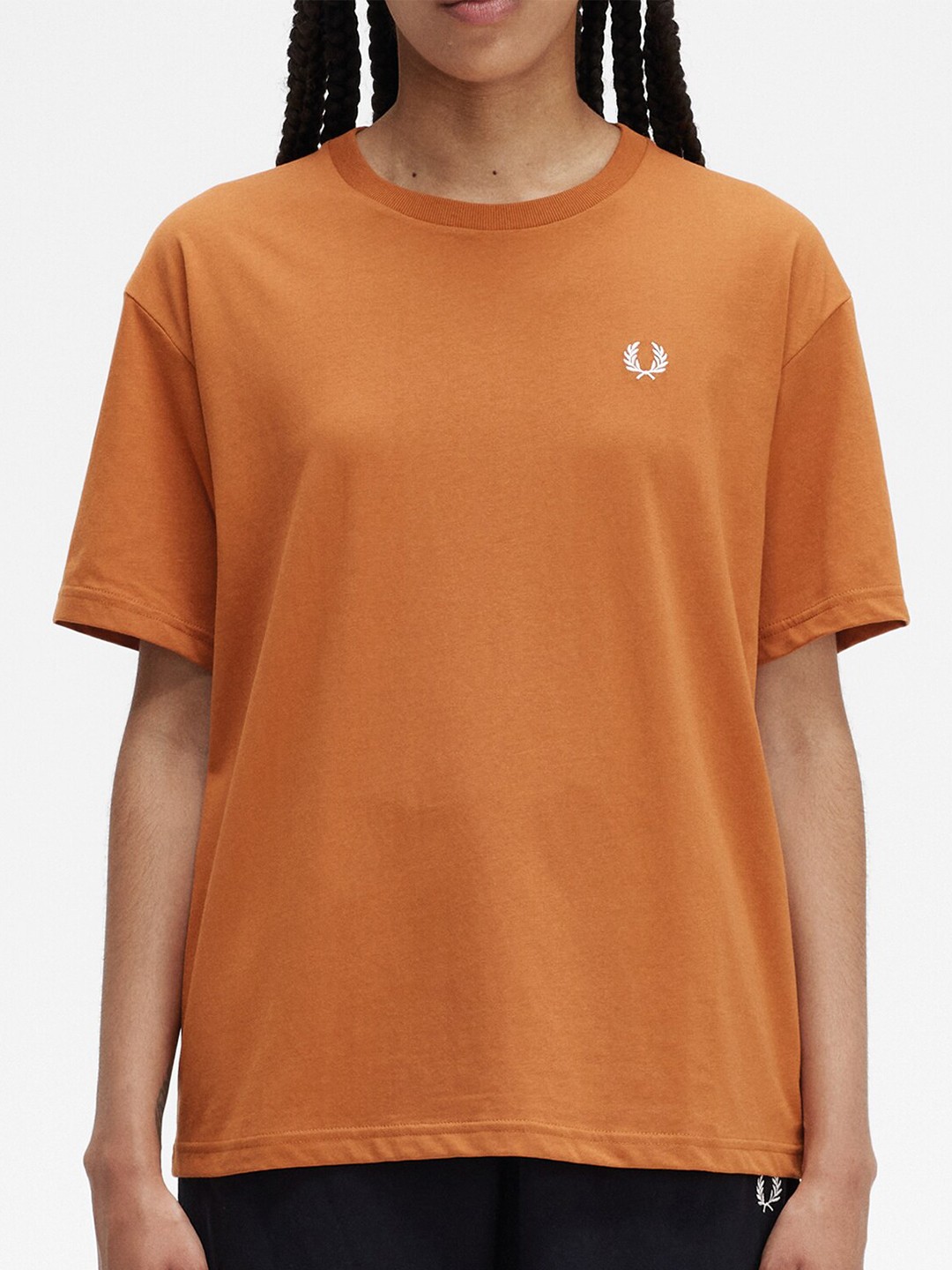 

Fred Perry Round Neck Cotton T-shirt, Brown