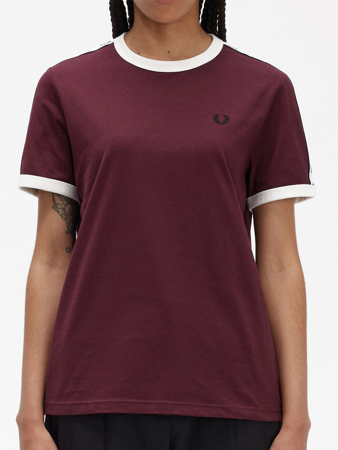 

Fred Perry Contrasting Taped Ringer Cotton T-shirt, Maroon
