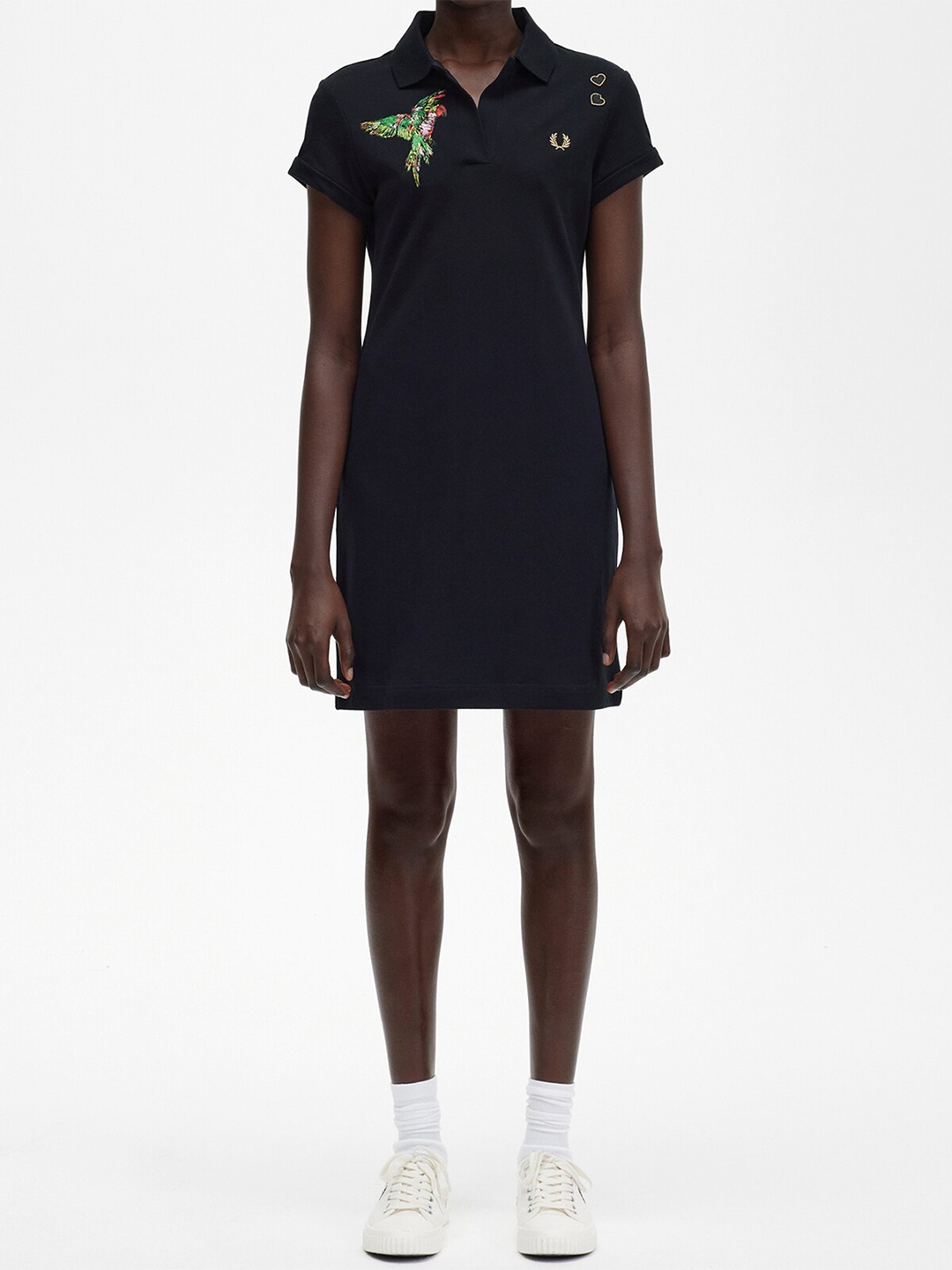 

Fred Perry Embroidered T-shirt Dress, Black