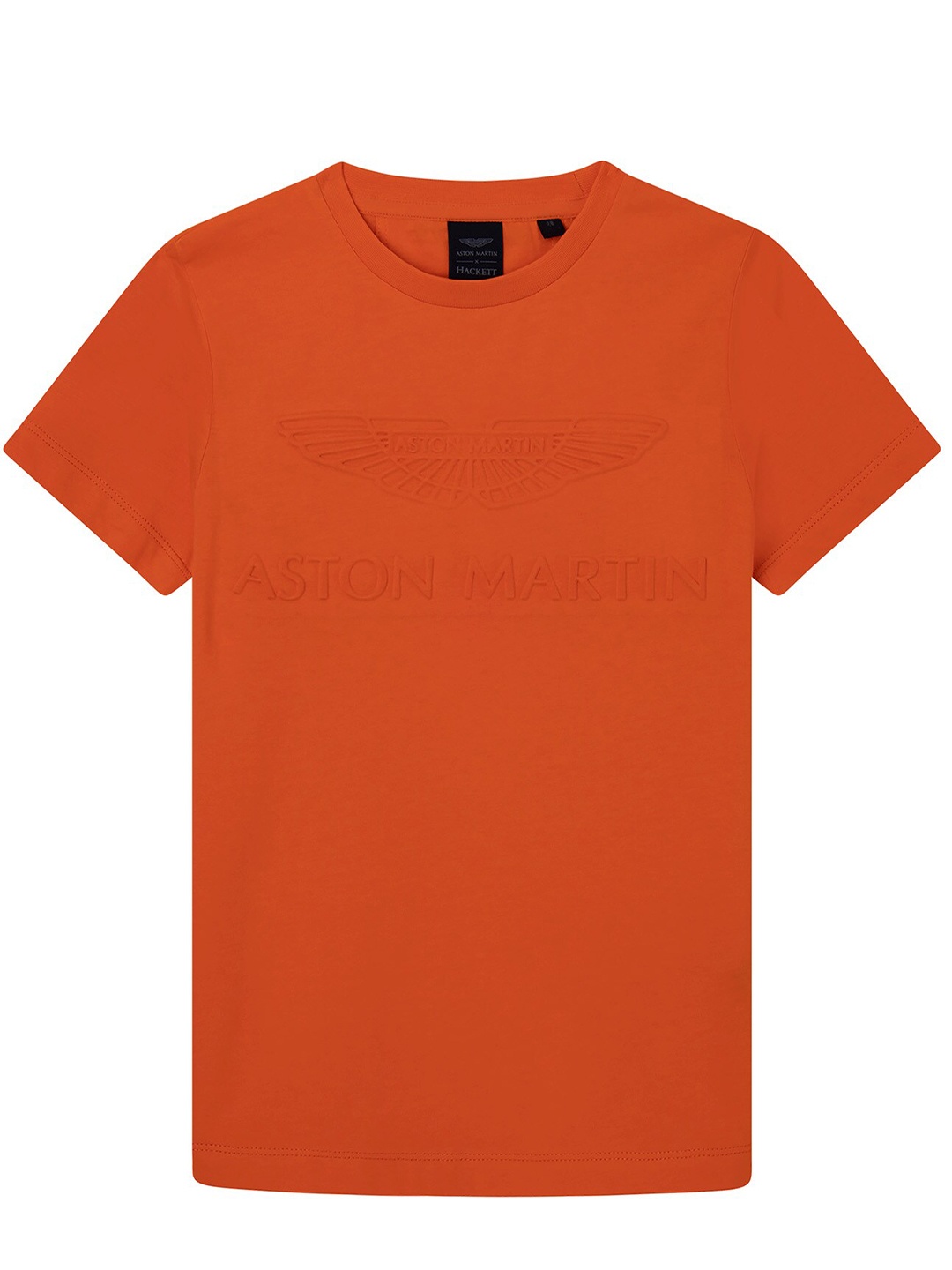 

HACKETT LONDON Boys Self Design Round Neck Cotton T-shirt, Orange