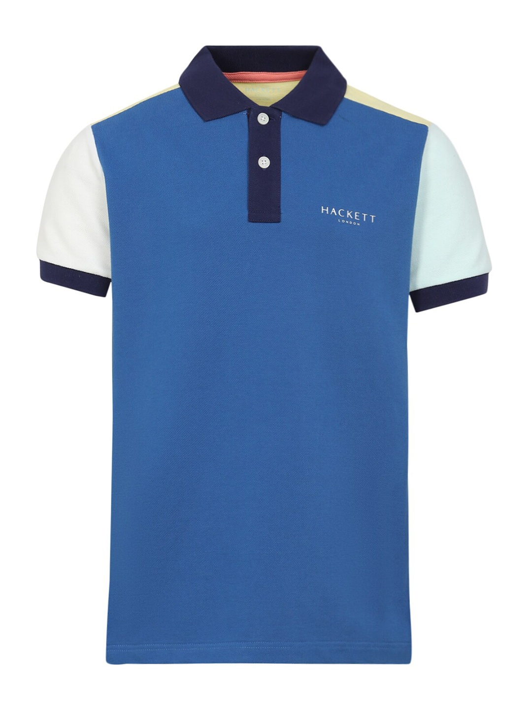 

HACKETT LONDON Boys Colourblocked Polo Collar Cotton Casual T-Shirt, Blue