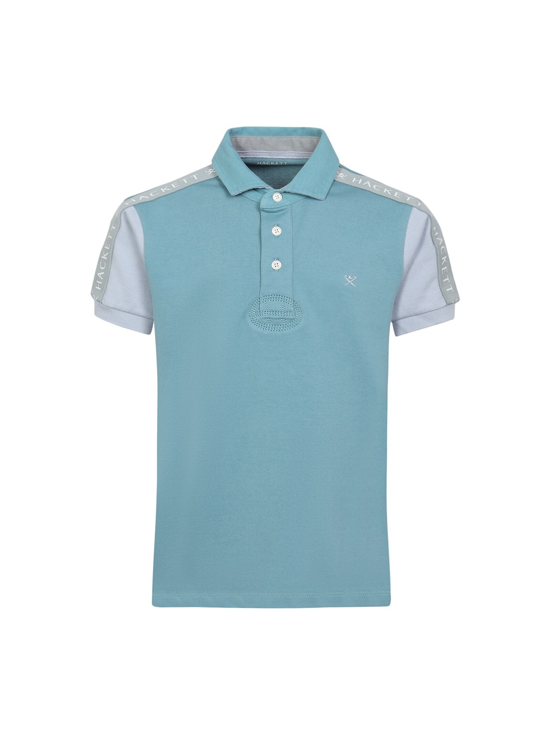 

HACKETT LONDON Boys Colourblocked Polo Collar Cotton T-shirt, Blue