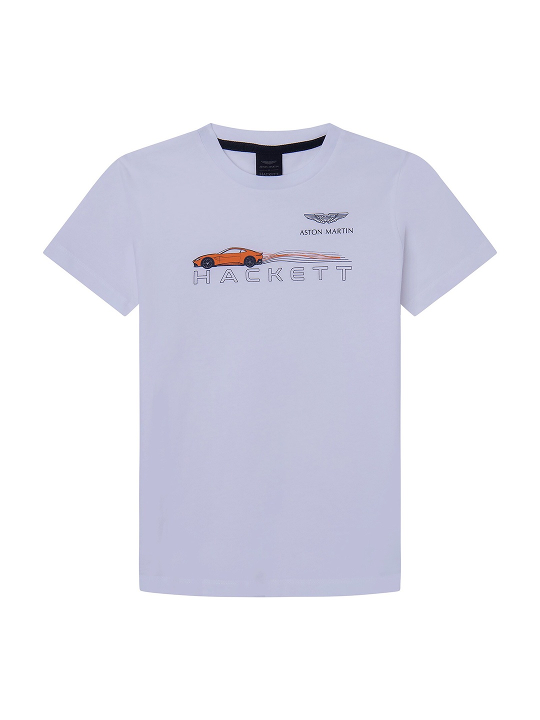 

HACKETT LONDON Boys Graphic printed Round Neck Cotton Slim Fit T-shirt, Purple