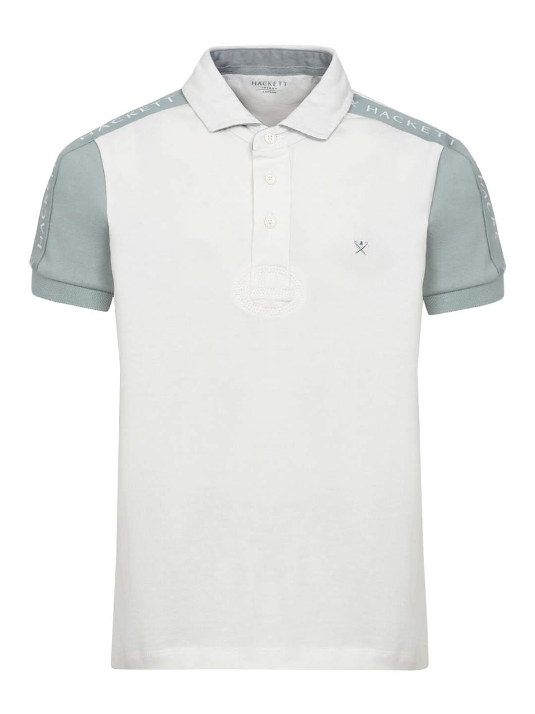 

HACKETT LONDON Boys Typography Printed Polo Collar Cotton T-shirt, Off white