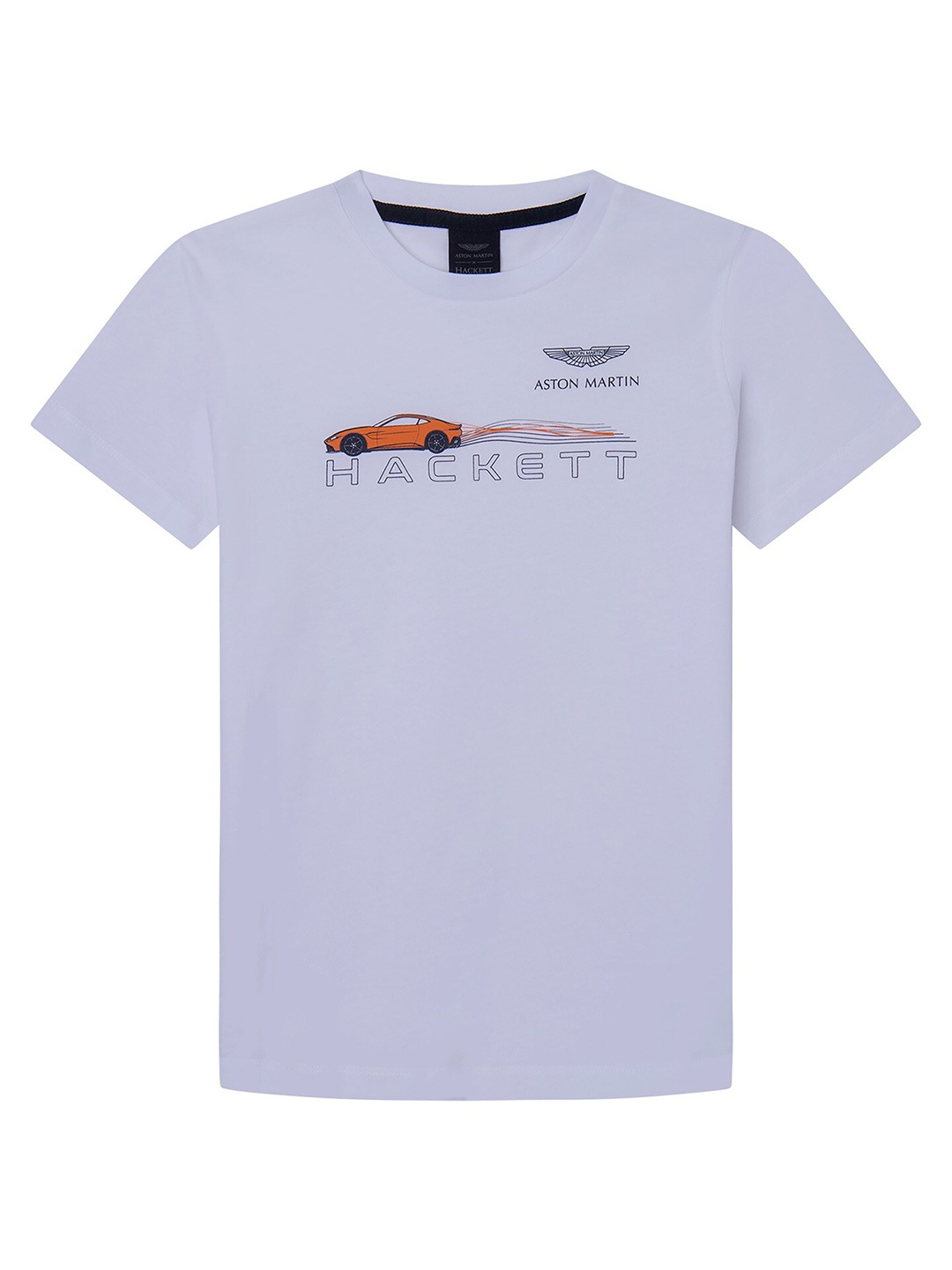 

HACKETT LONDON Boys Graphic Printed Cotton Slim Fit T-Shirt, Blue