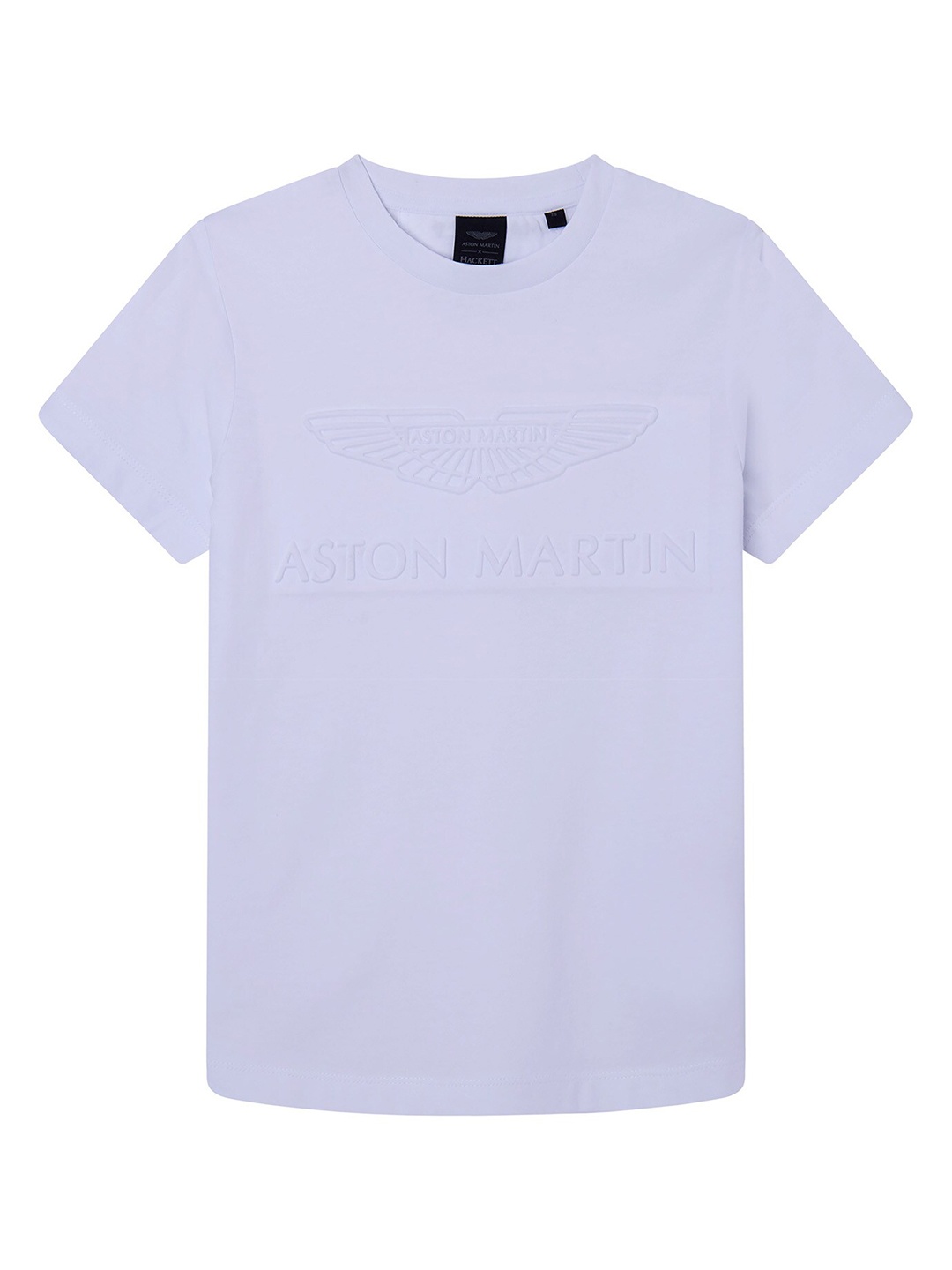 

HACKETT LONDON Boys Embossed Brand Logo Casual Pure Cotton T-shirt, White