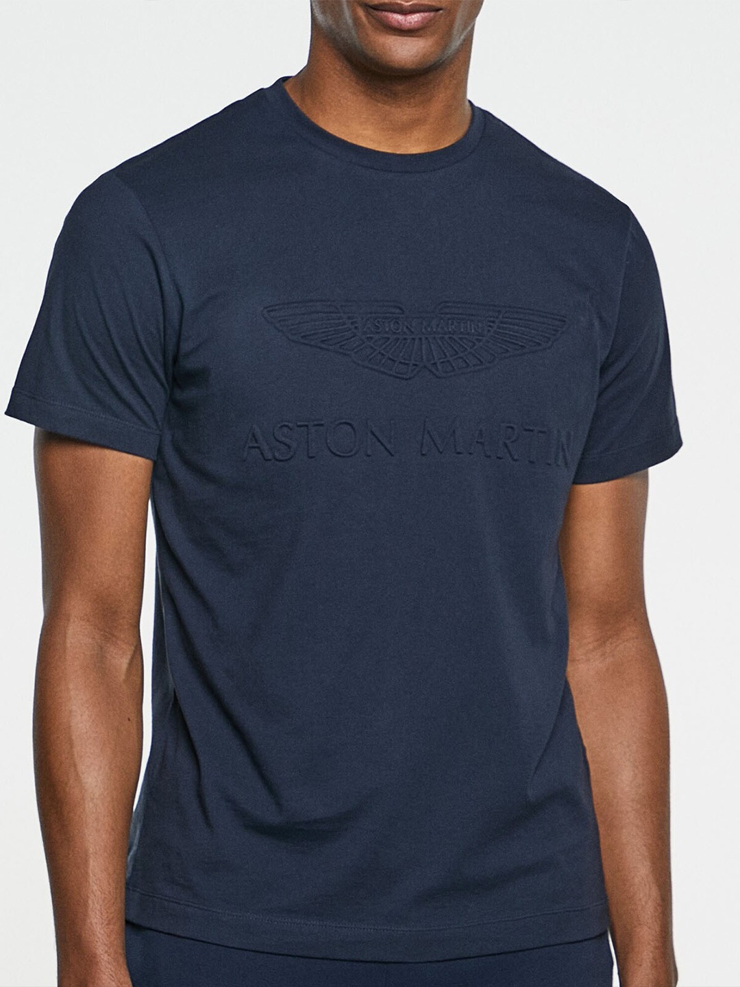 

HACKETT LONDON Embossed Cotton T-shirt, Navy blue