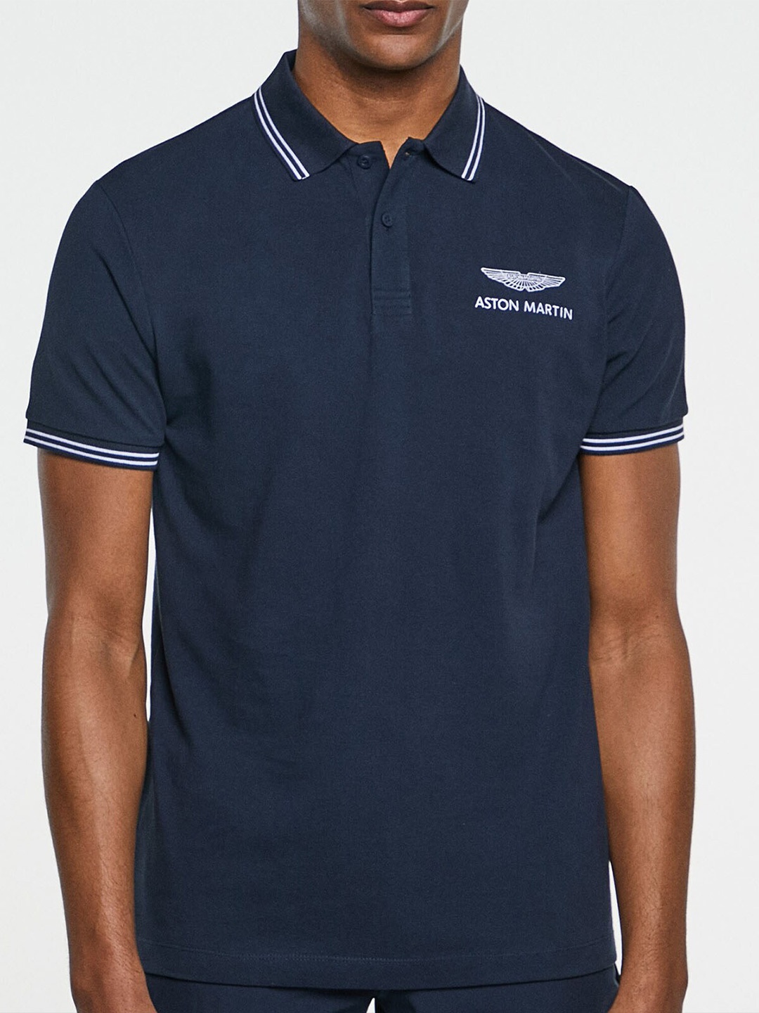 

HACKETT LONDON Slim Fit Polo Collar Cotton T-shirt, Navy blue