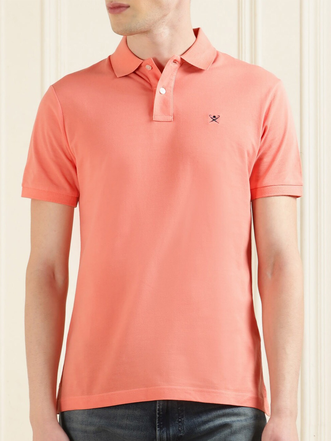 

HACKETT LONDON Polo Collar Cotton T-shirt, Pink