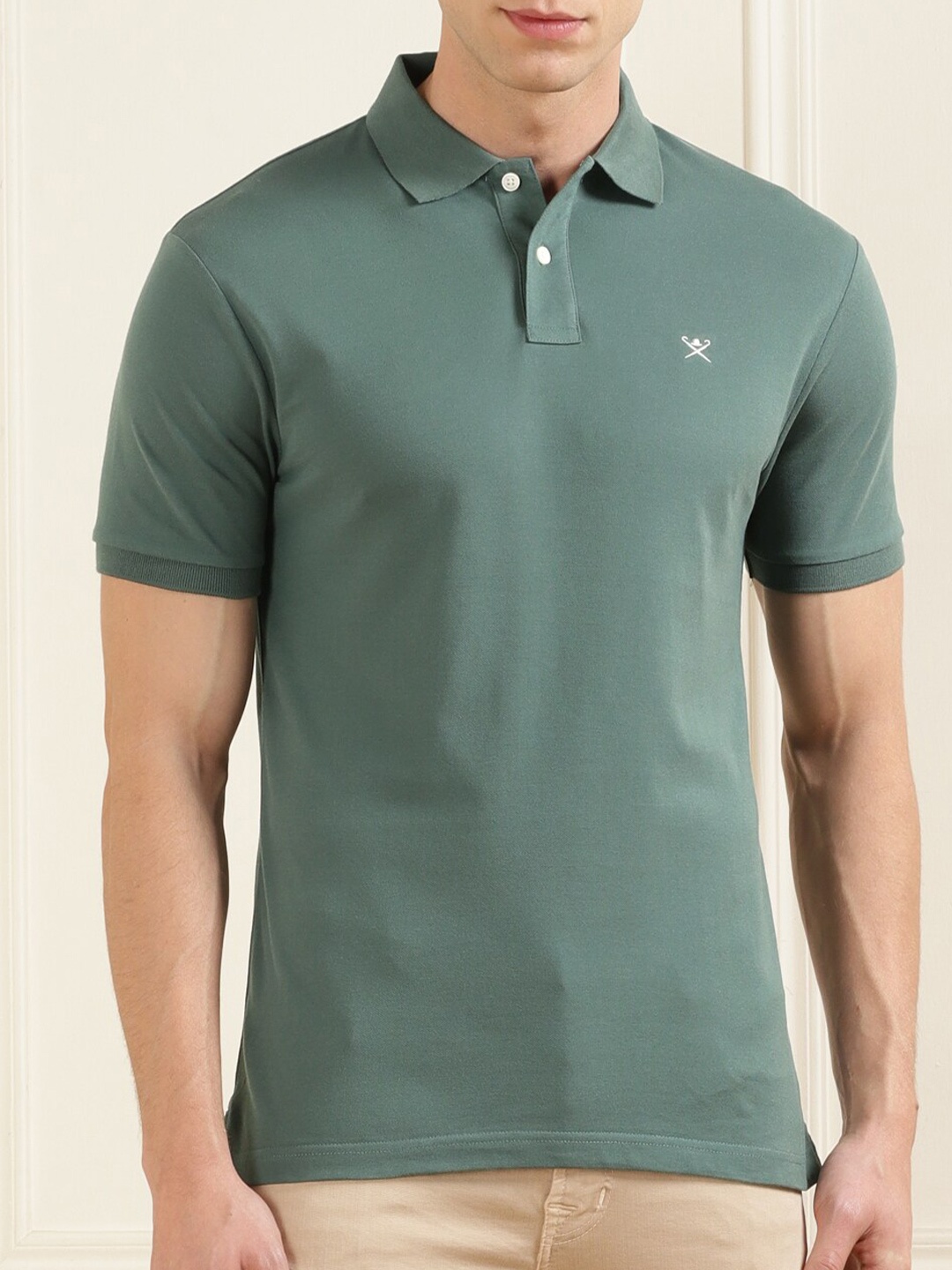 

HACKETT LONDON Polo Collar Cotton T-shirt, Green