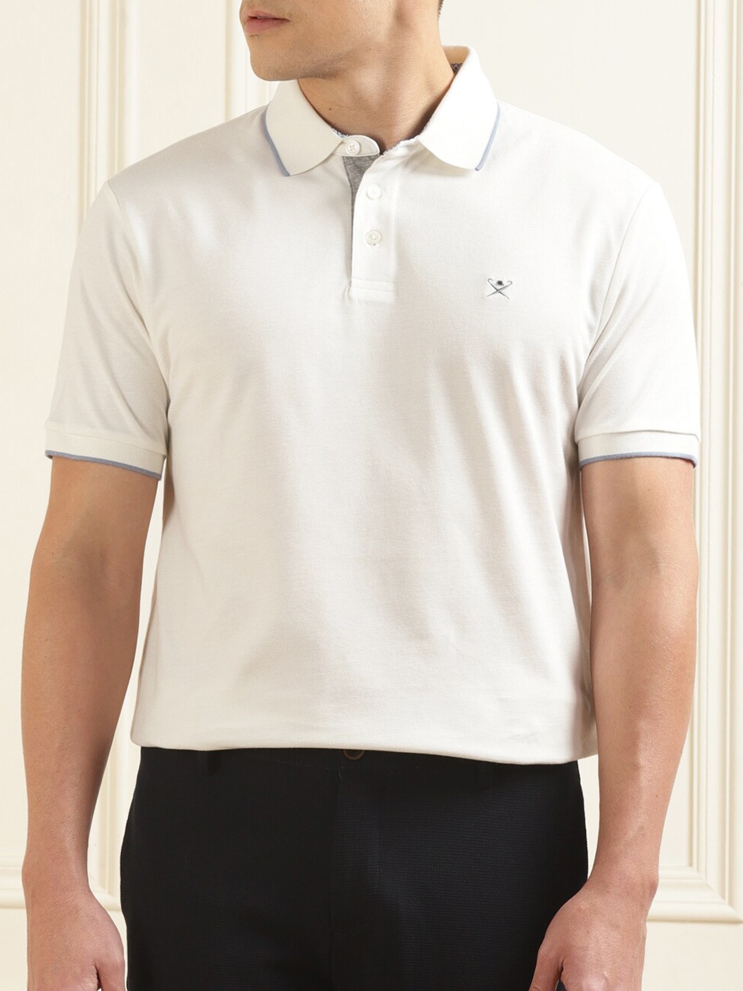 

HACKETT LONDON Polo Collar Cotton T-shirt, Cream