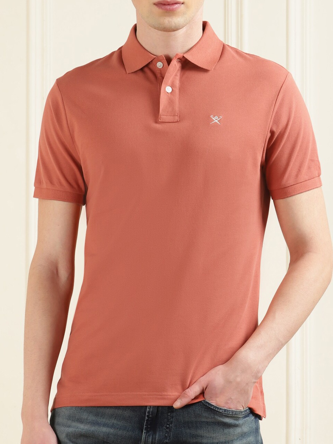 

HACKETT LONDON Polo Collar Cotton T-shirt, Red