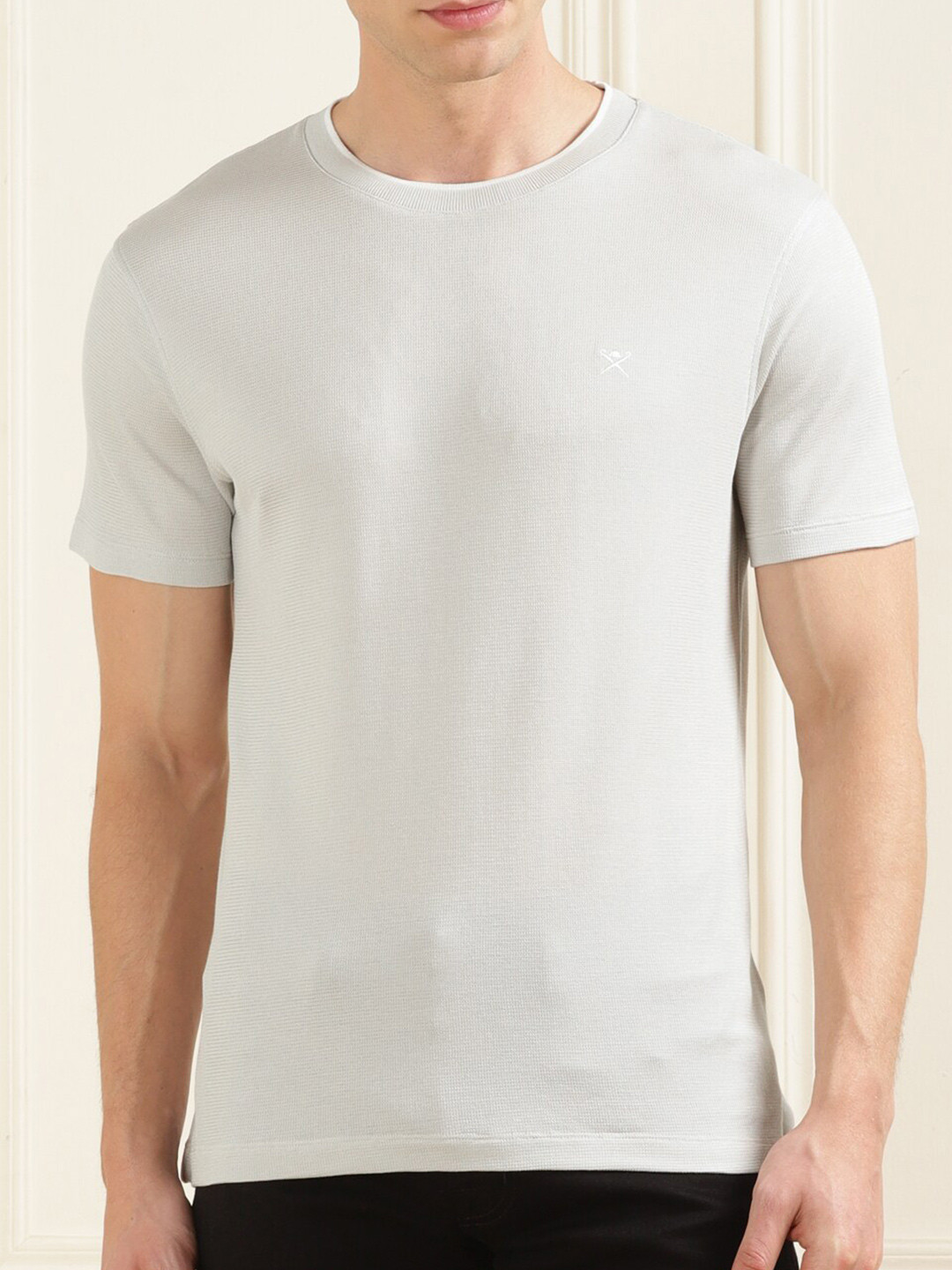 

HACKETT LONDON Self Design Cotton T-shirt, Grey