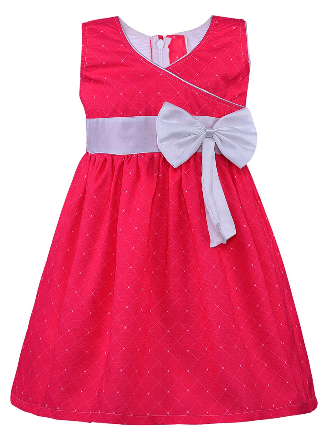 

Wish Karo Girls Geometric Printed Fit & Flare Dress, Pink