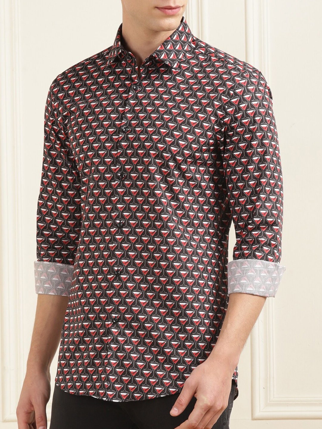 

HUGO Printed Pure Cotton Casual Shirt, Black