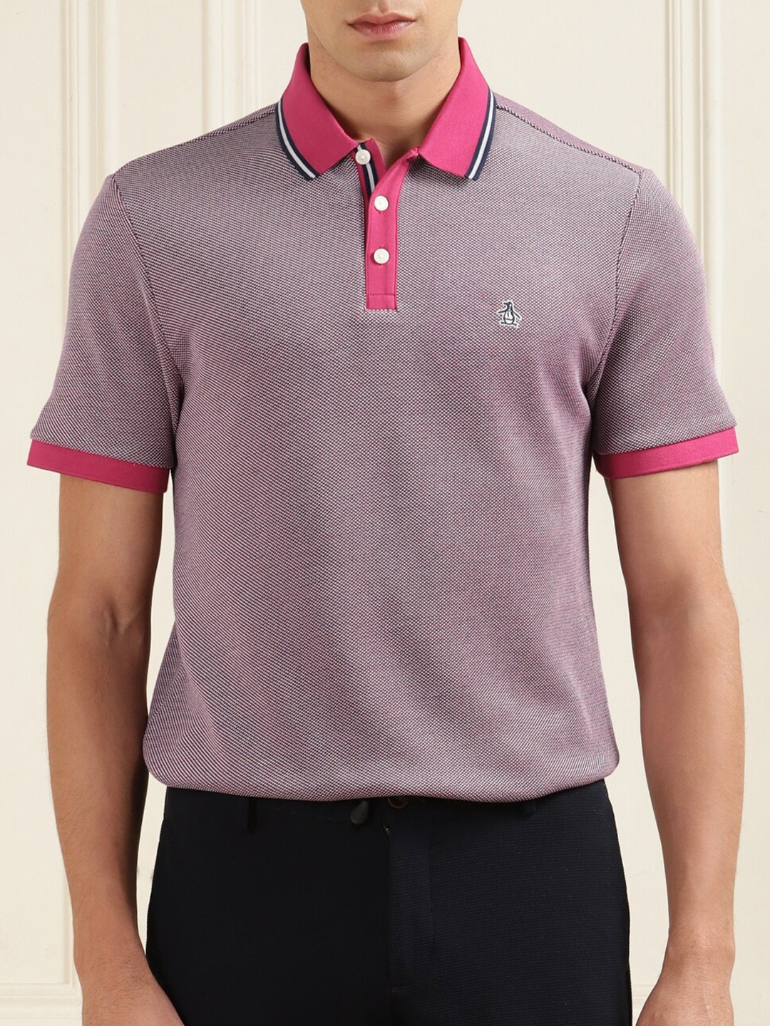 

Original Penguin Polo Collar Cotton T-shirt, Pink