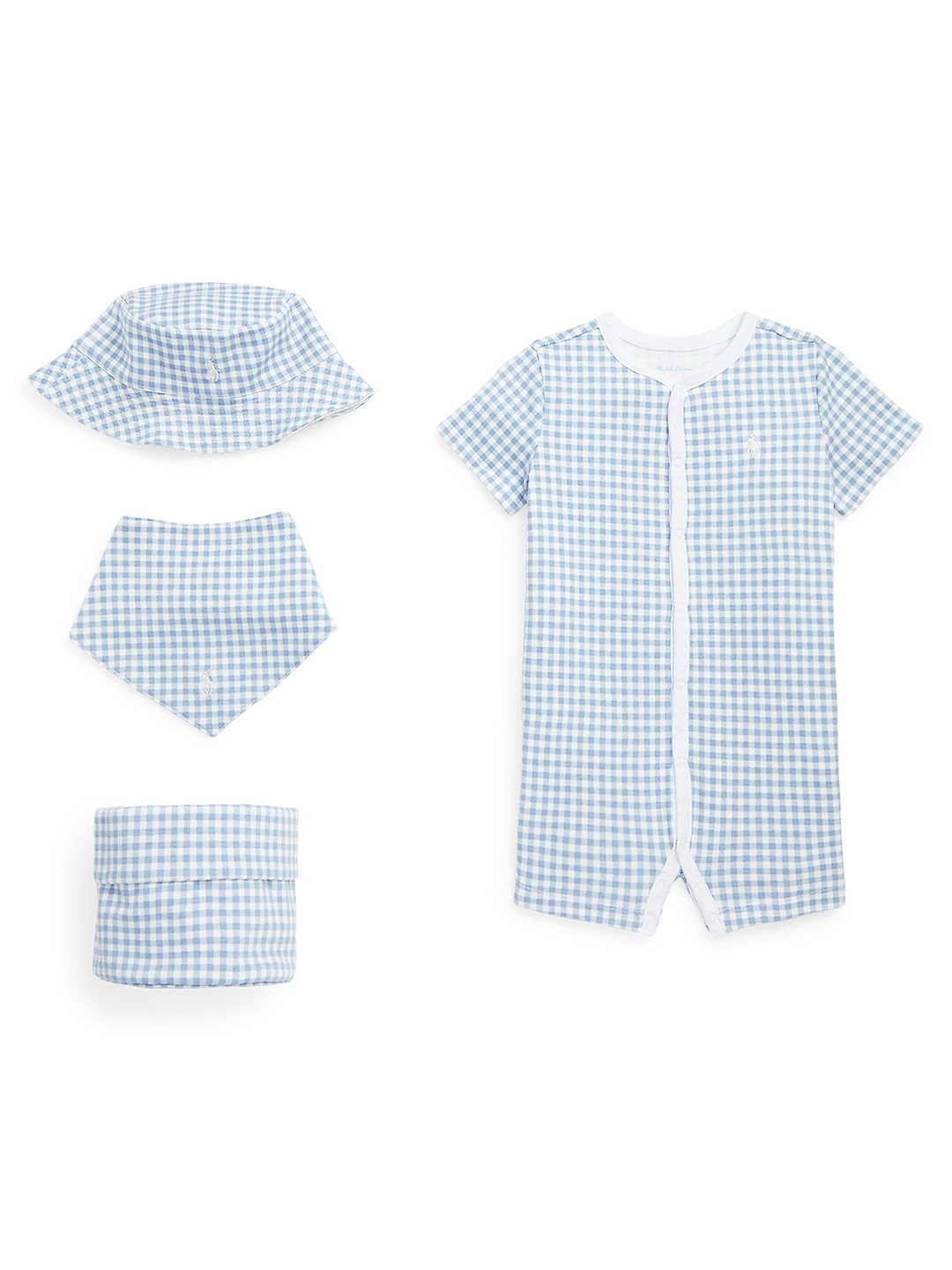 

Polo Ralph Lauren Infants Boys Pure Cotton Checked Baby Apparel Gift Set, Blue