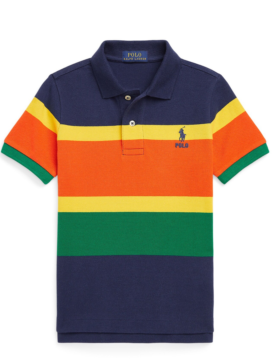 

Polo Ralph Lauren Boys Colourblocked Polo Collar Pure Cotton T-Shirts, Navy blue