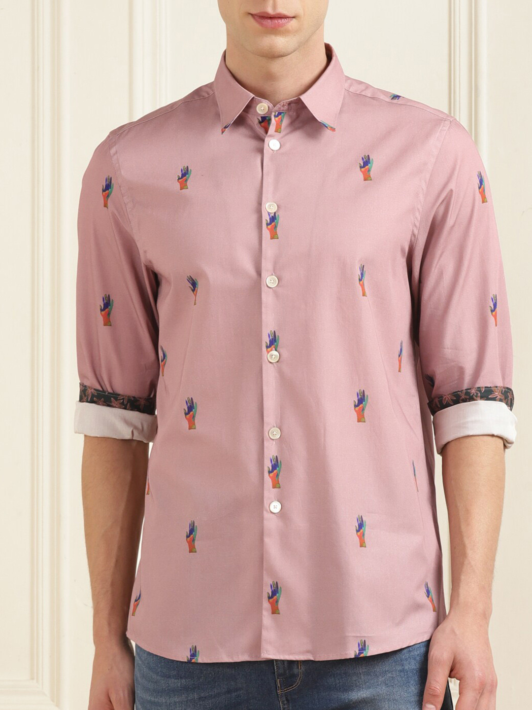 

PS By Paul Smith Conversational Printed Cotton Casual Shirt, Pink