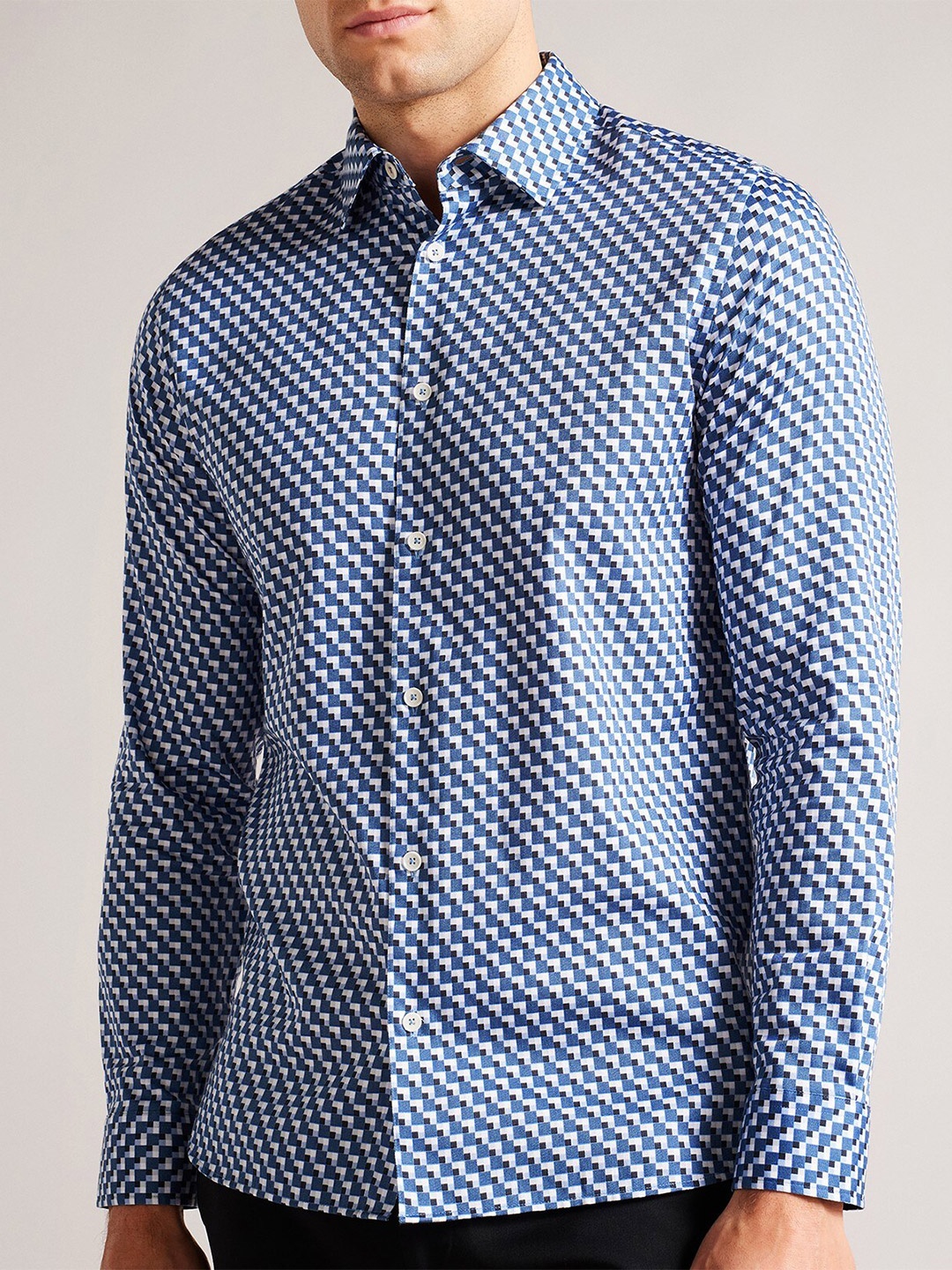 

Ted Baker Geometric Printed Pure Cotton Formal Shirt, Blue