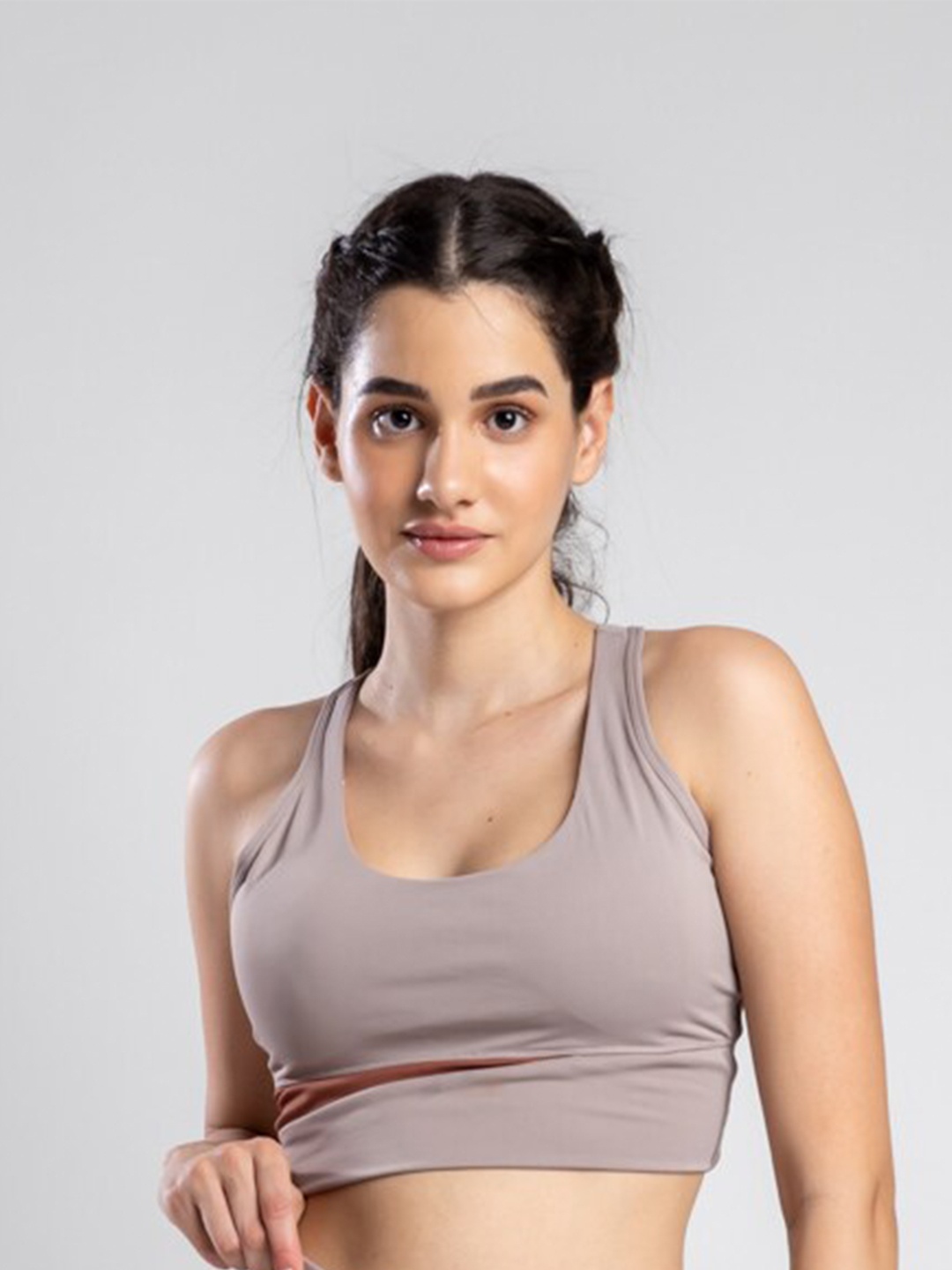 

SKNZ Full Coverage Non-Padded Super Support Bra, Brown