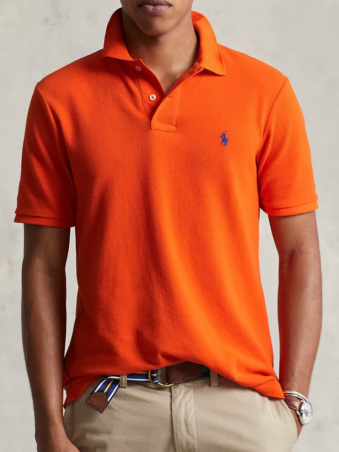 

Polo Ralph Lauren Polo Collar Slim-Fit Cotton T-Shirt, Orange