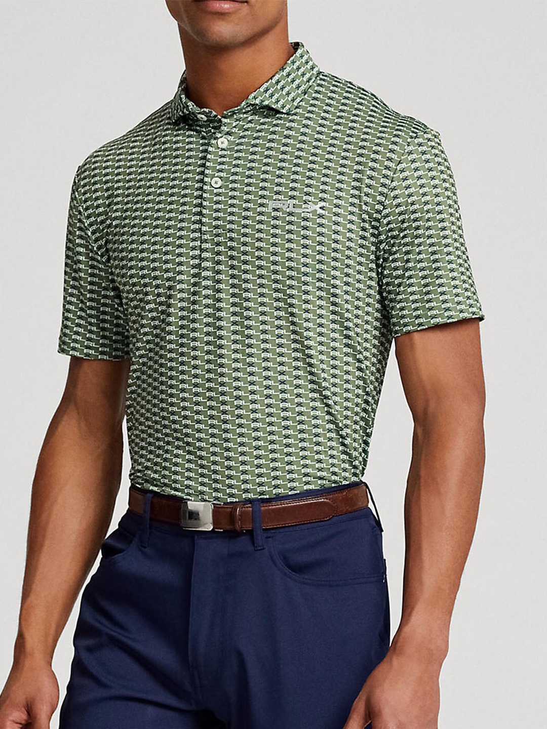 

Polo Ralph Lauren Printed Cotton Slim Fit Performance Polo T-Shirt, Green