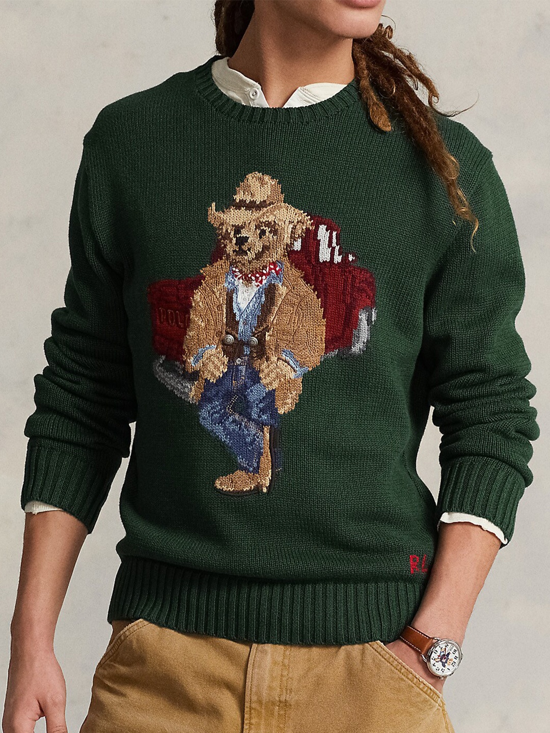 

Polo Ralph Lauren Graphic Printed Cotton Sweater, Green