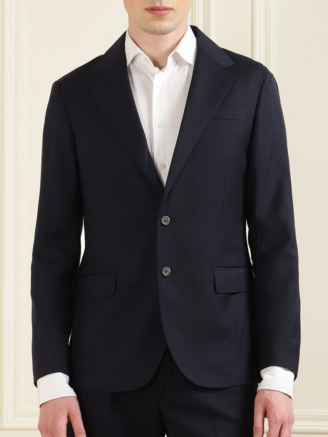 

Polo Ralph Lauren Men Pure Woolen Single-Breasted Coord Blazer, Navy blue