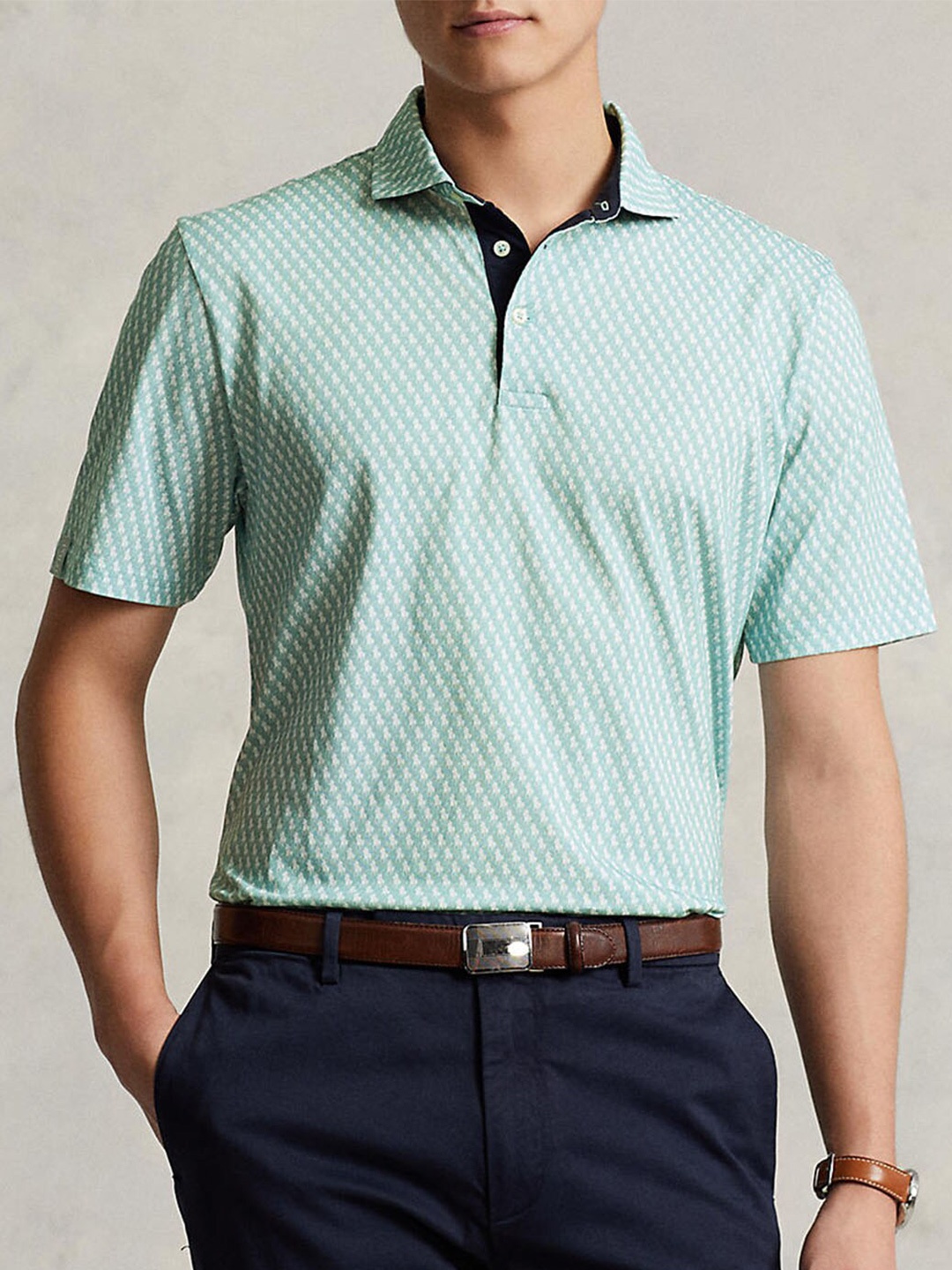 

Polo Ralph Lauren Micro Ditsy Printed Cotton Slim-Fit T-Shirt, Blue