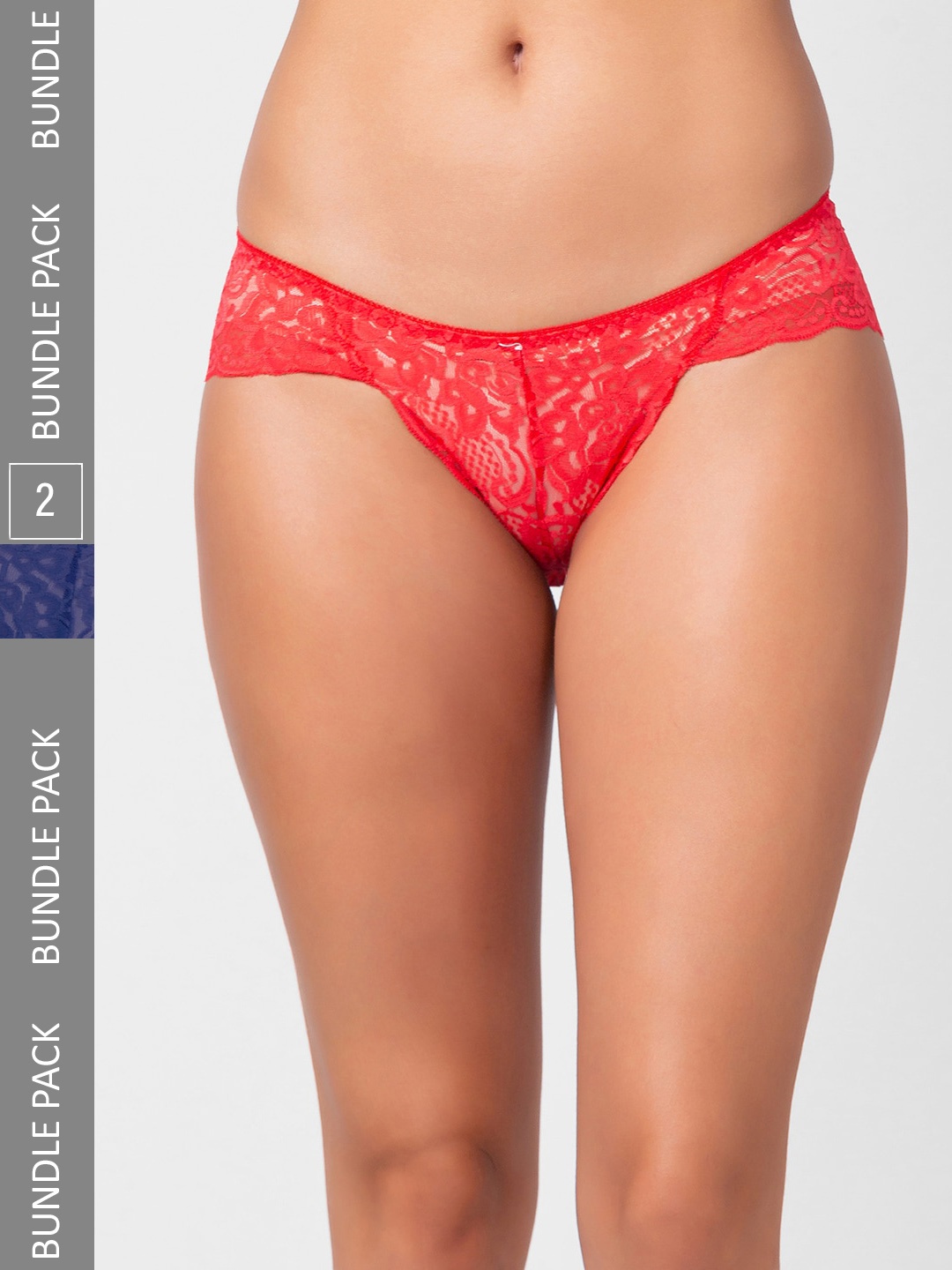 

NOIRA Women Pack Of 2 Floral Self Design Assorted Thong Briefs