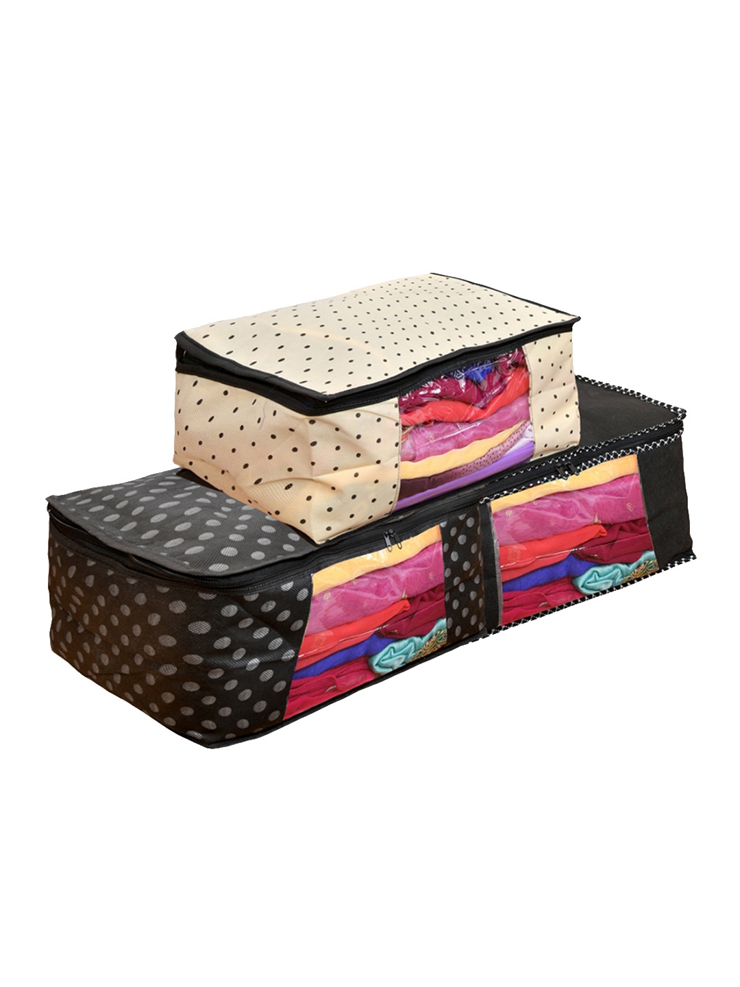 

Home Fresh Black & Cream-Colored 3 Pieces Printed Multi-Utility Organisers