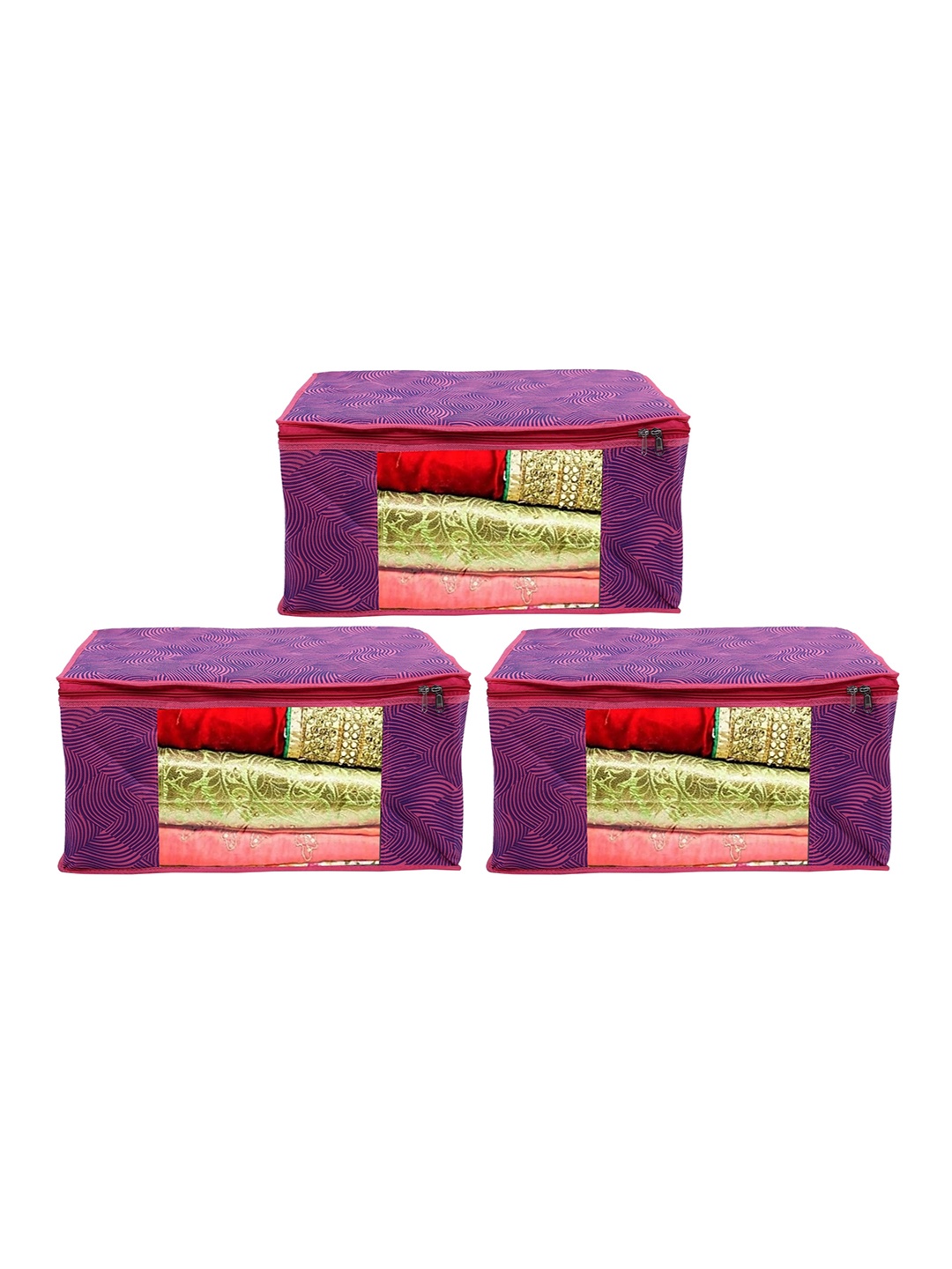 

Home Fresh Pink & Purple 3 Pieces Printed Multi-Utility Organisers