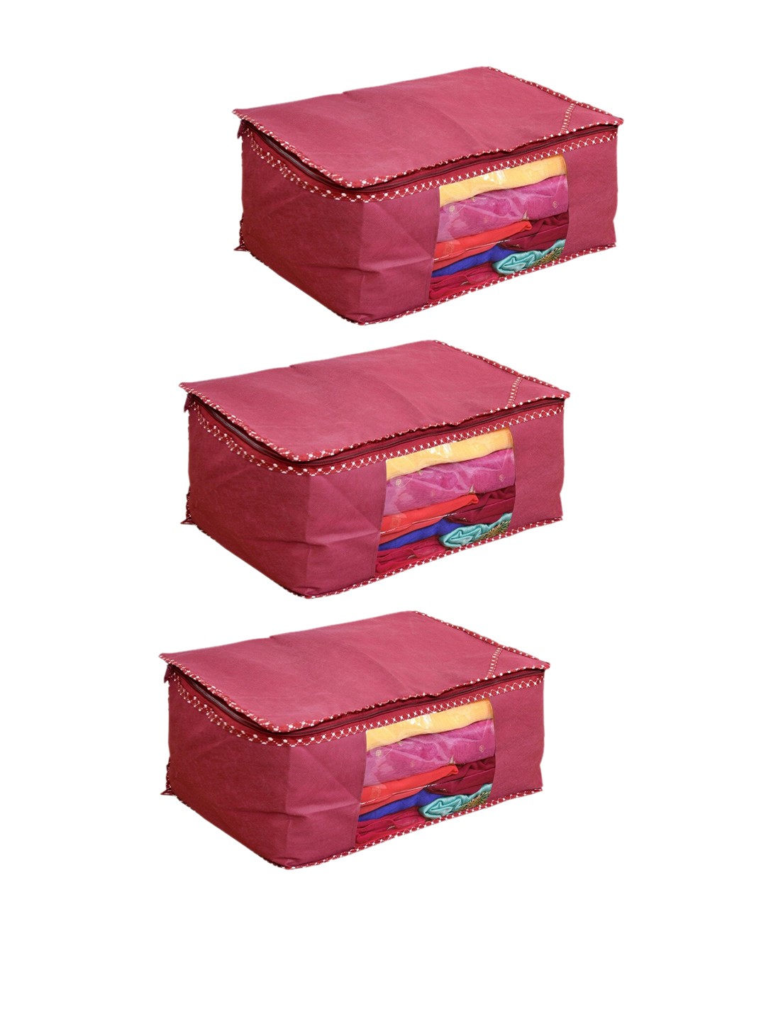 

Home Fresh Maroon 3 Pieces Saree Organisers