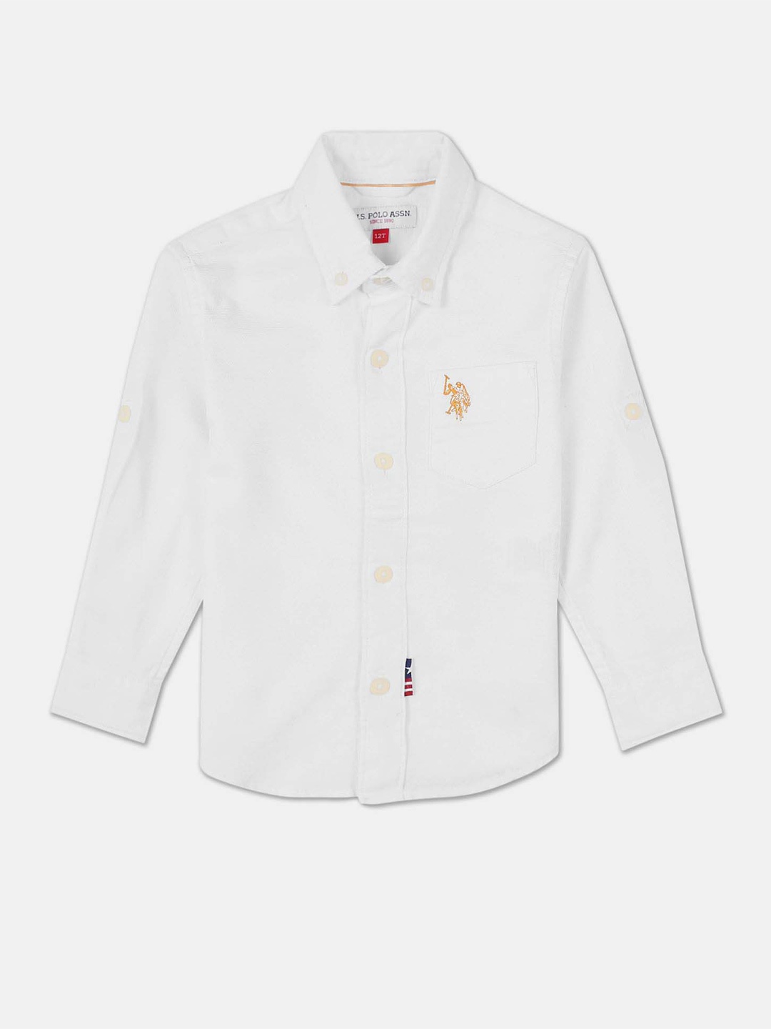 

U.S. Polo Assn. Kids Boys Button Down Collar Pure Cotton Casual Shirt, White