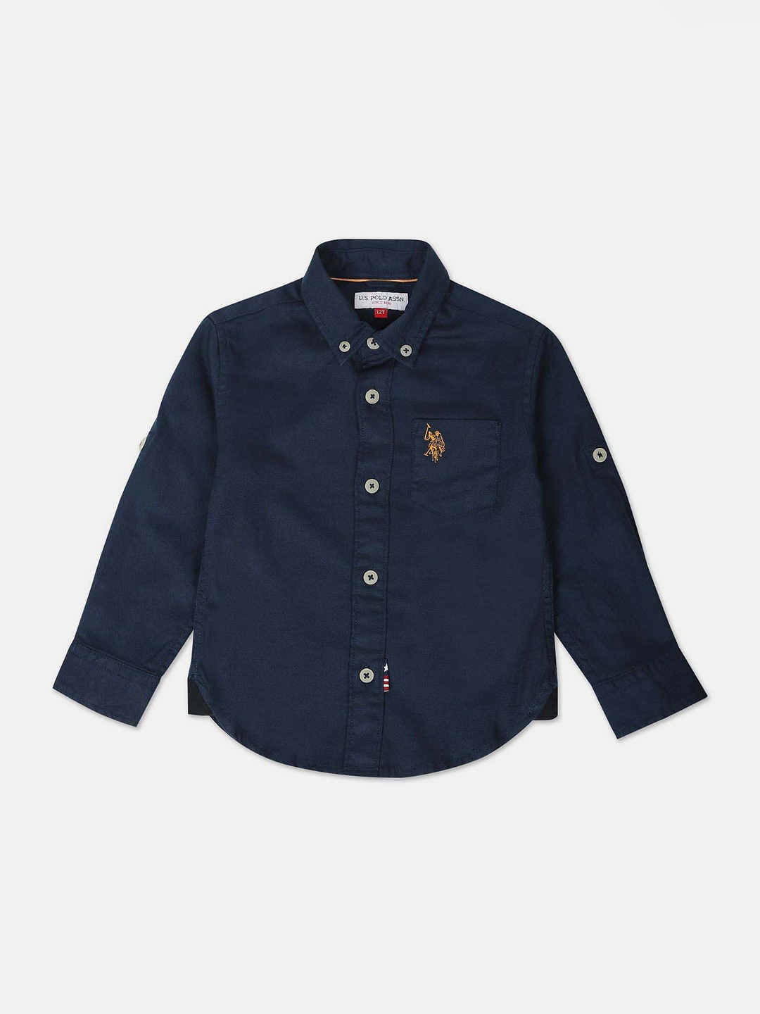 

U.S. Polo Assn. Kids Boys Button Down Collar Pure Cotton Casual Shirt, Navy blue