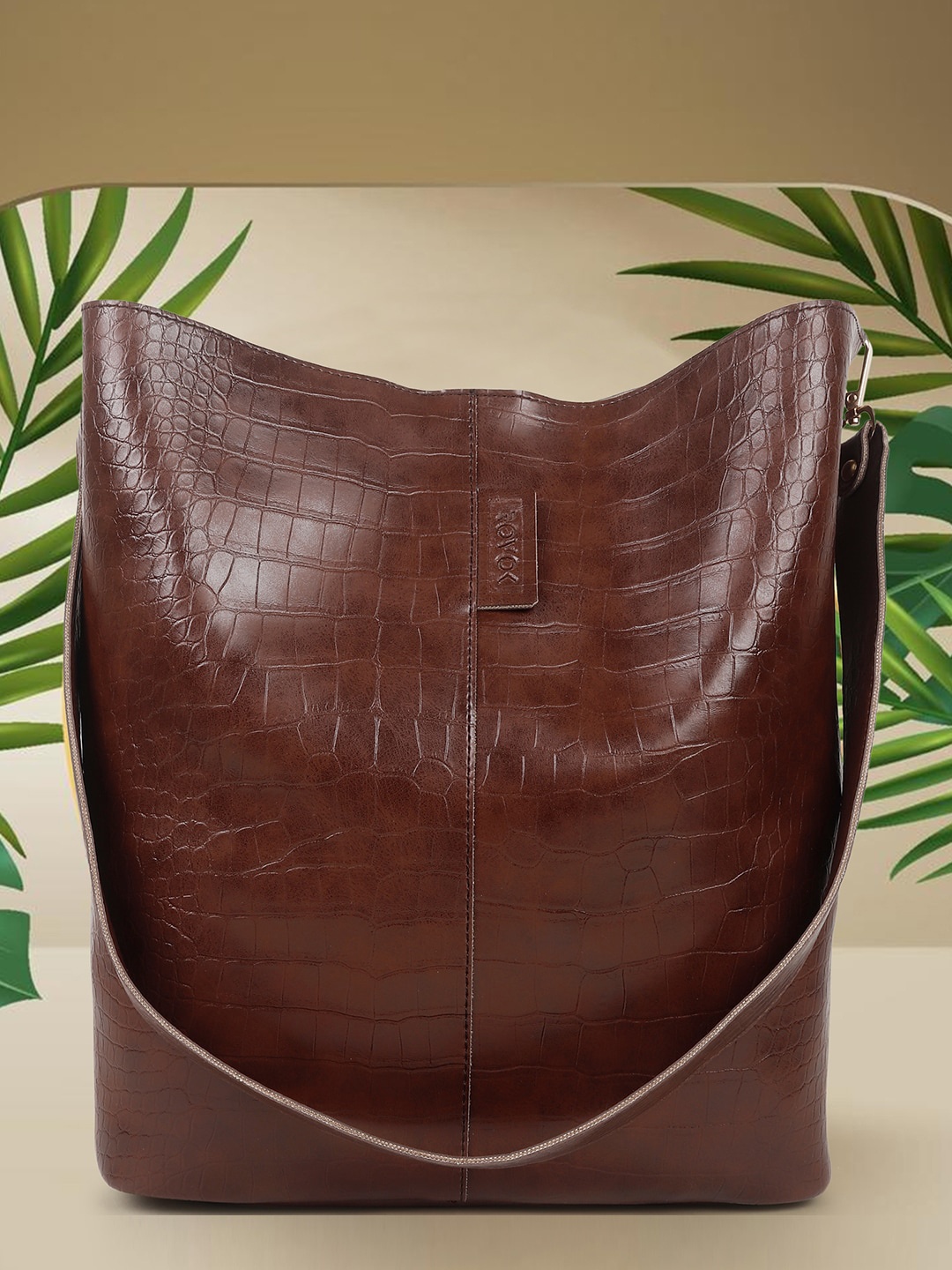 

ROVOK Textured Shopper Shoulder Bag, Brown