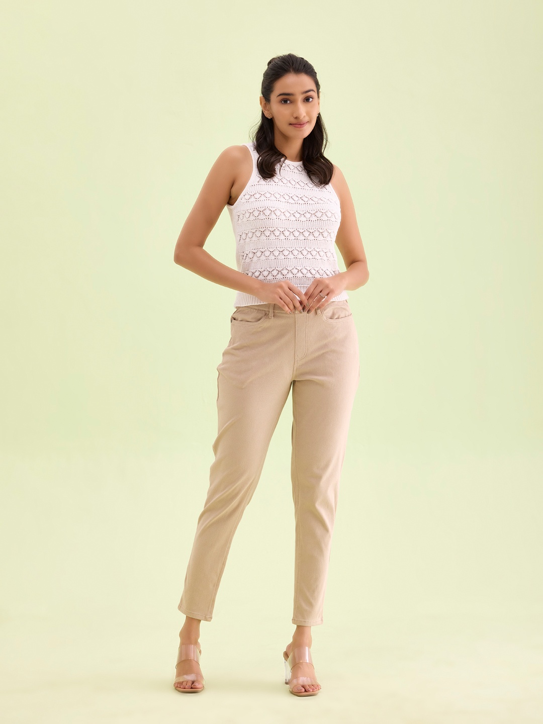 

Go Colors Women Slim Fit Jeggings, Beige