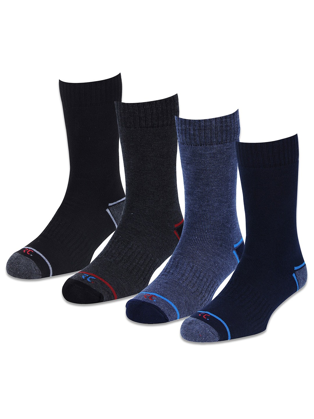 

RC. ROYAL CLASS Men Pack Of 4 Patterned Details Calf -Length Socks, Multi
