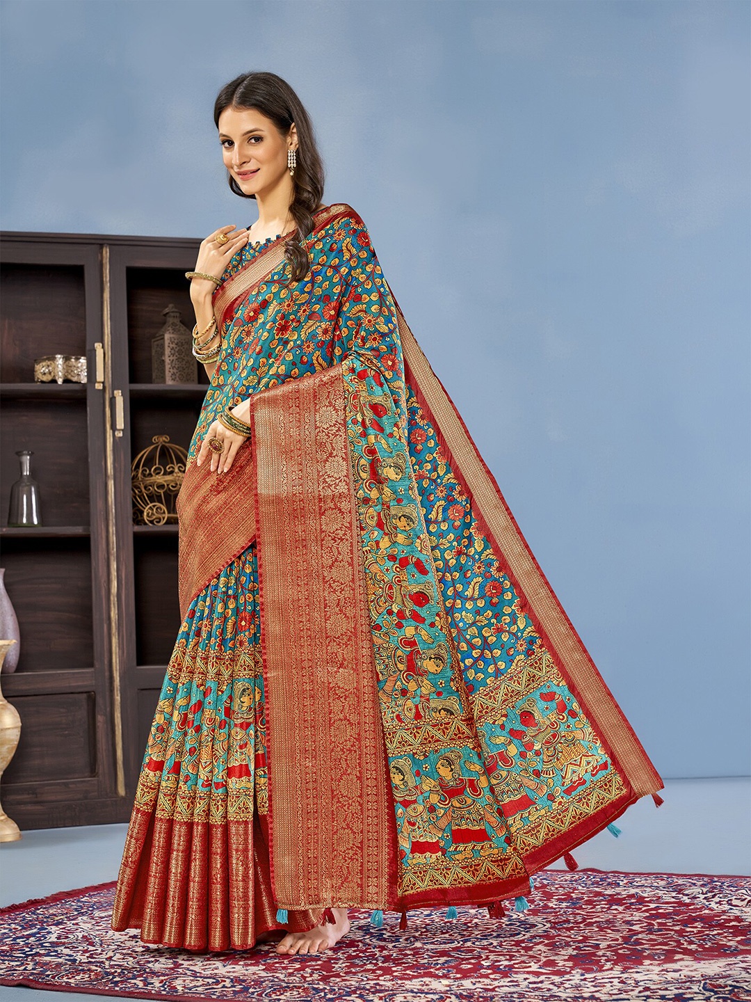 

Anouk Floral Printed Banarasi Saree, Maroon