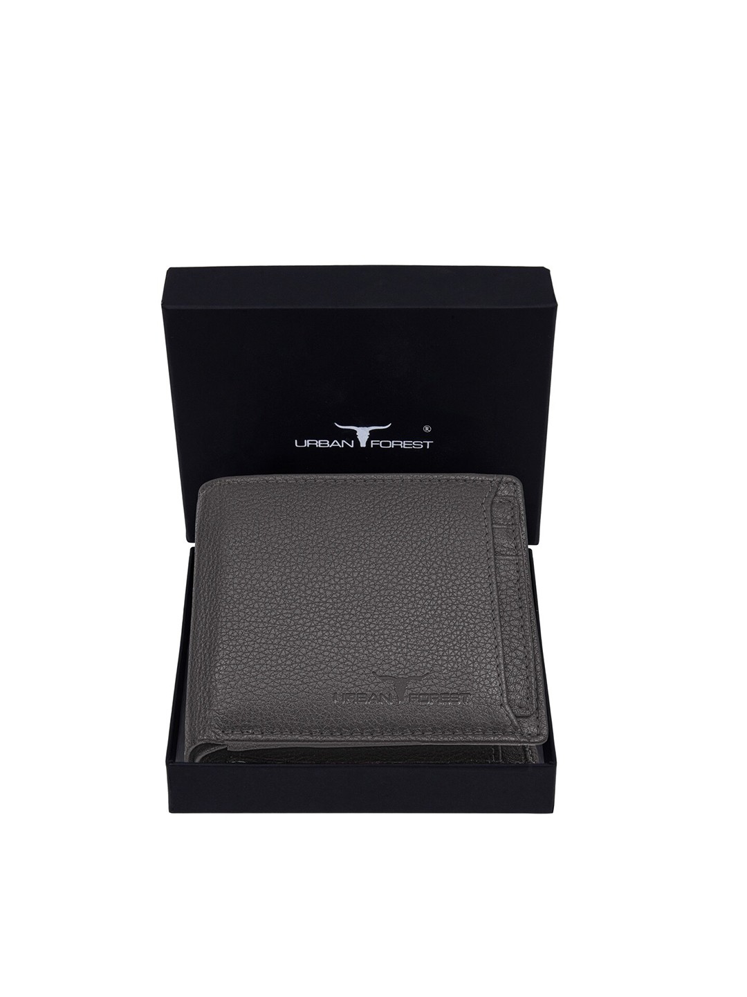 

URBAN FOREST Men Textured Leather Two Fold Wallet, Grey