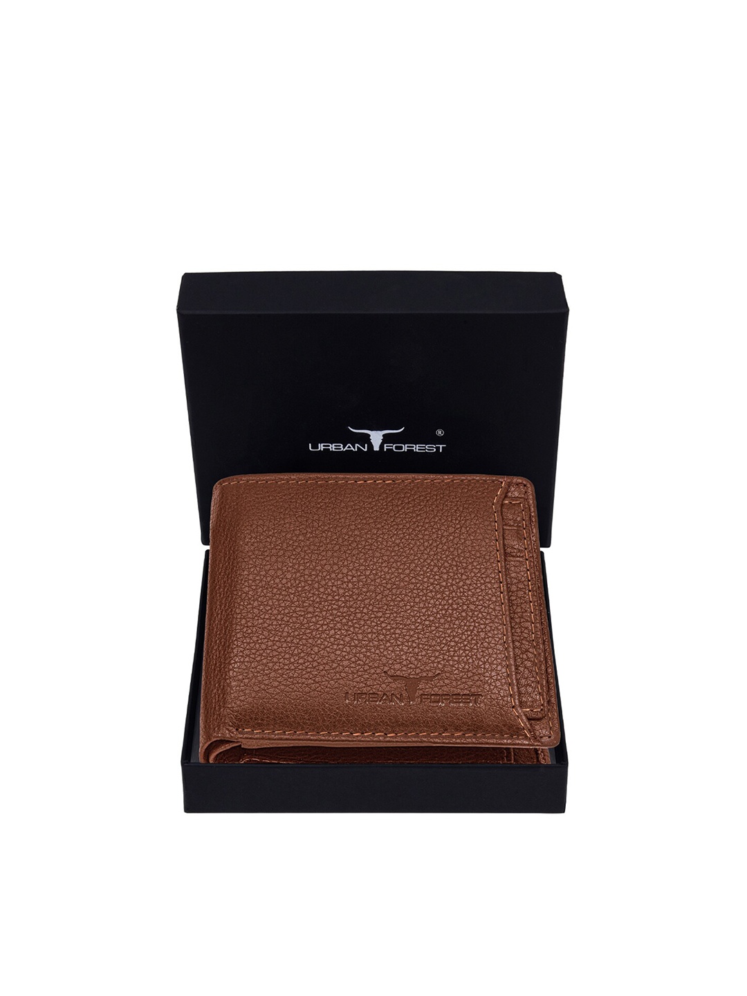 

URBAN FOREST Men Textured Leather Two Fold Wallet, Brown
