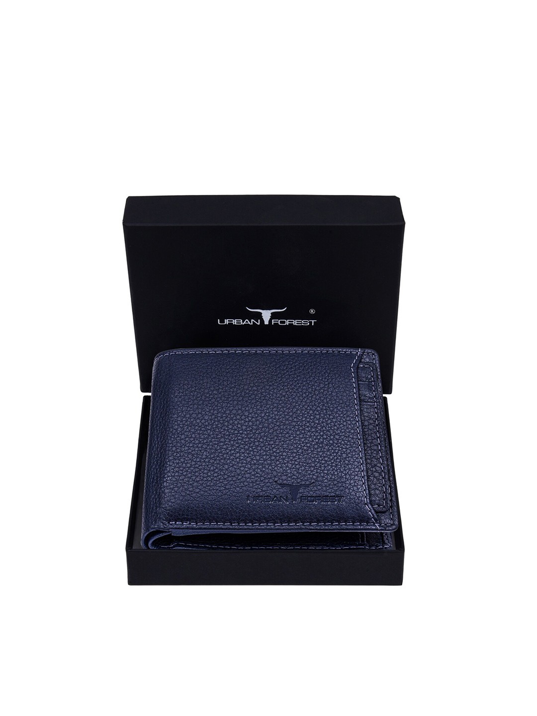 

URBAN FOREST Men Textured Leather Two Fold Wallet, Blue